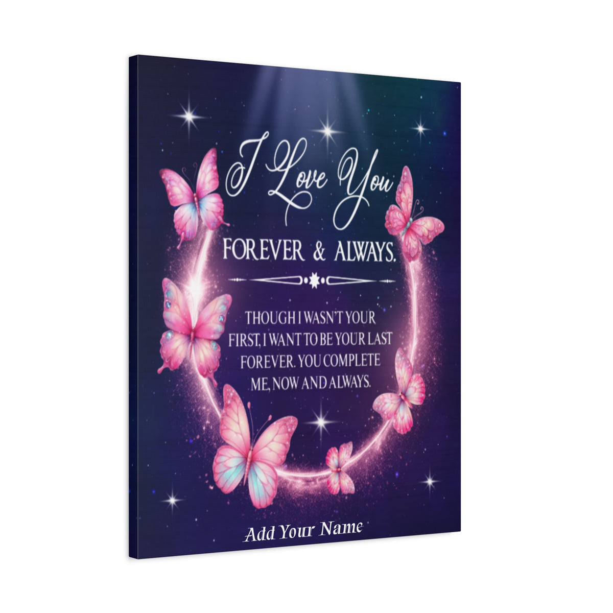 Personalized To My Wife Forever & Always Butterfly Canvas Wall Art – Romantic Gift for Eternal Love-Express Your Love Gifts