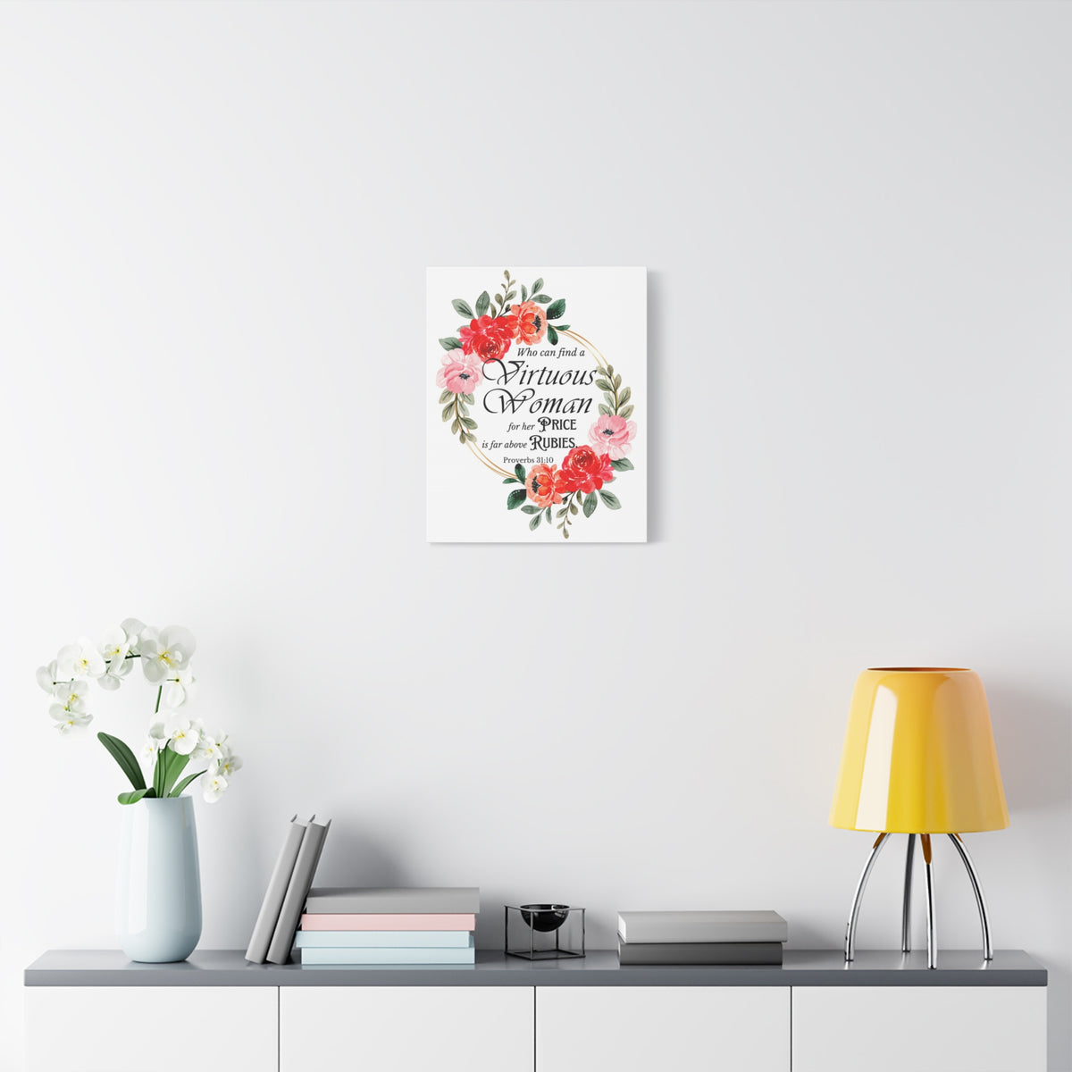 Scripture Walls Proverbs 31:10 A Virtuous Woman Bible Verse Canvas Christian Wall Art Ready to Hang Unframed-Express Your Love Gifts