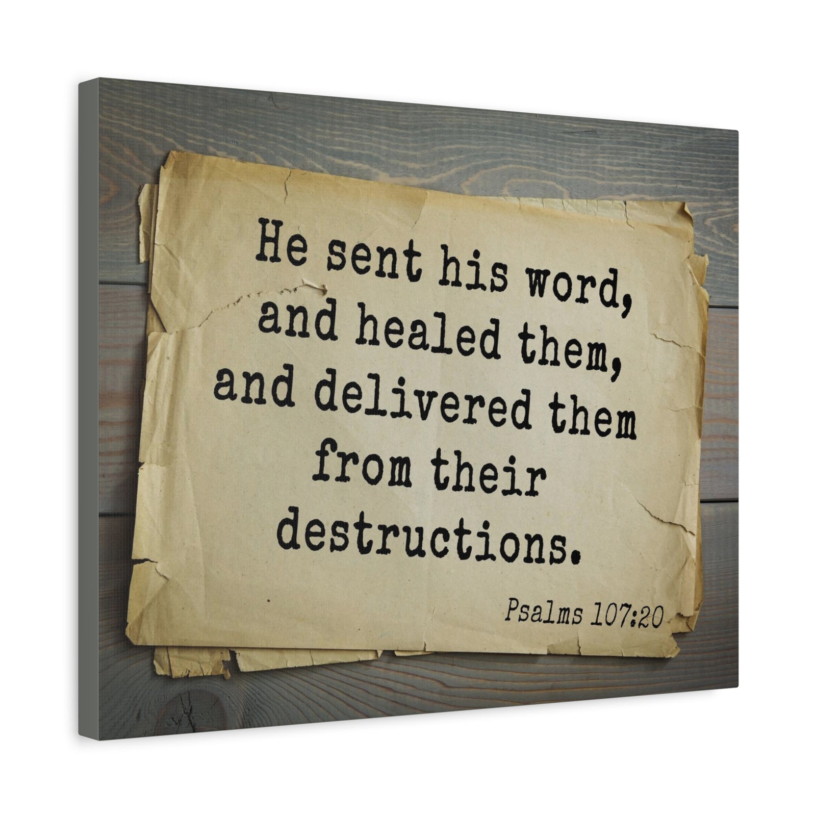 Scripture Walls He Send His Word Psalms 107:20 Bible Verse Canvas Christian Wall Art Bible Verse Print Ready To Hang-Express Your Love Gifts