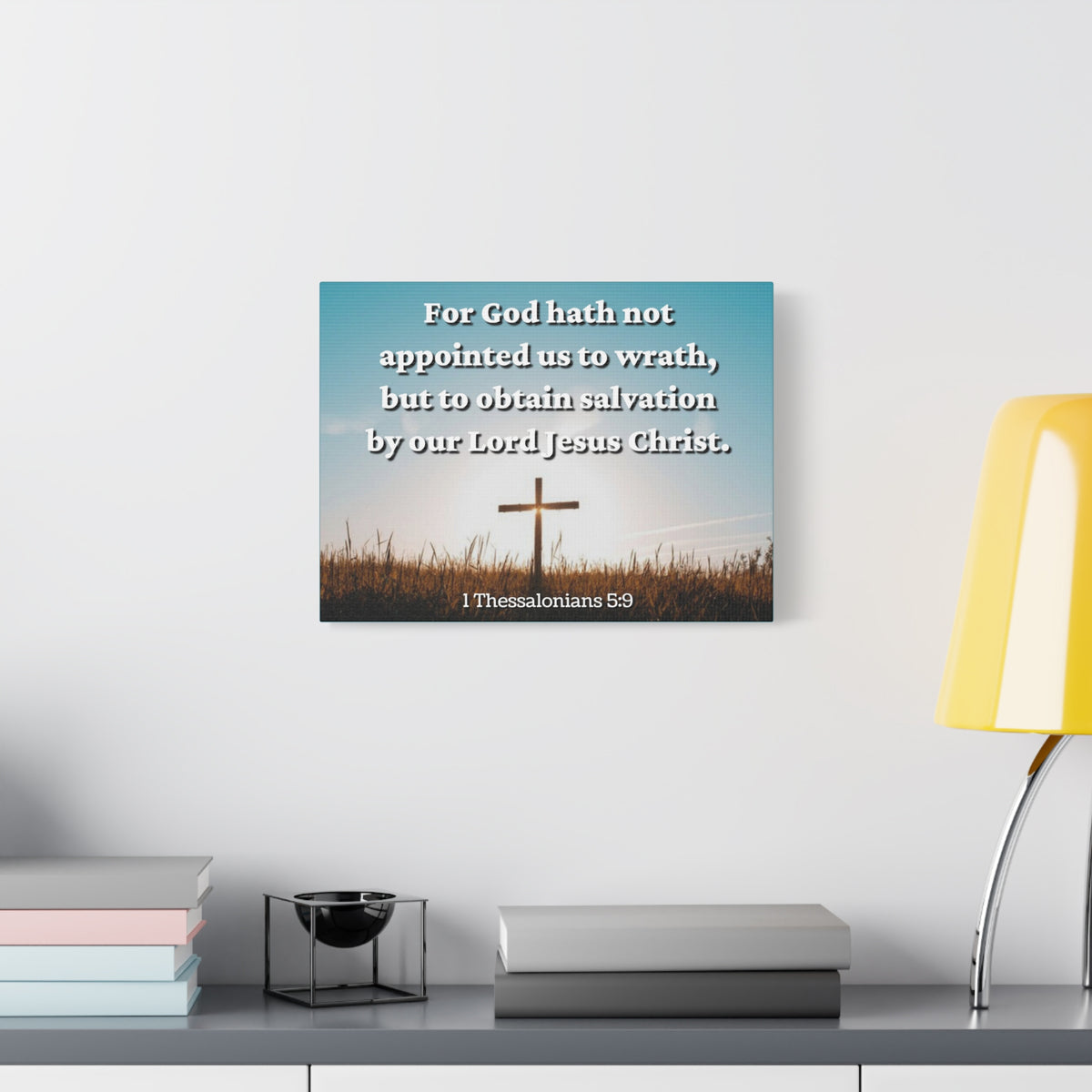 Scripture Canvas To Obtain Salvation 1 Thessalonians 5:9 Christian Wall Art Bible Verse Print Ready to Hang-Express Your Love Gifts