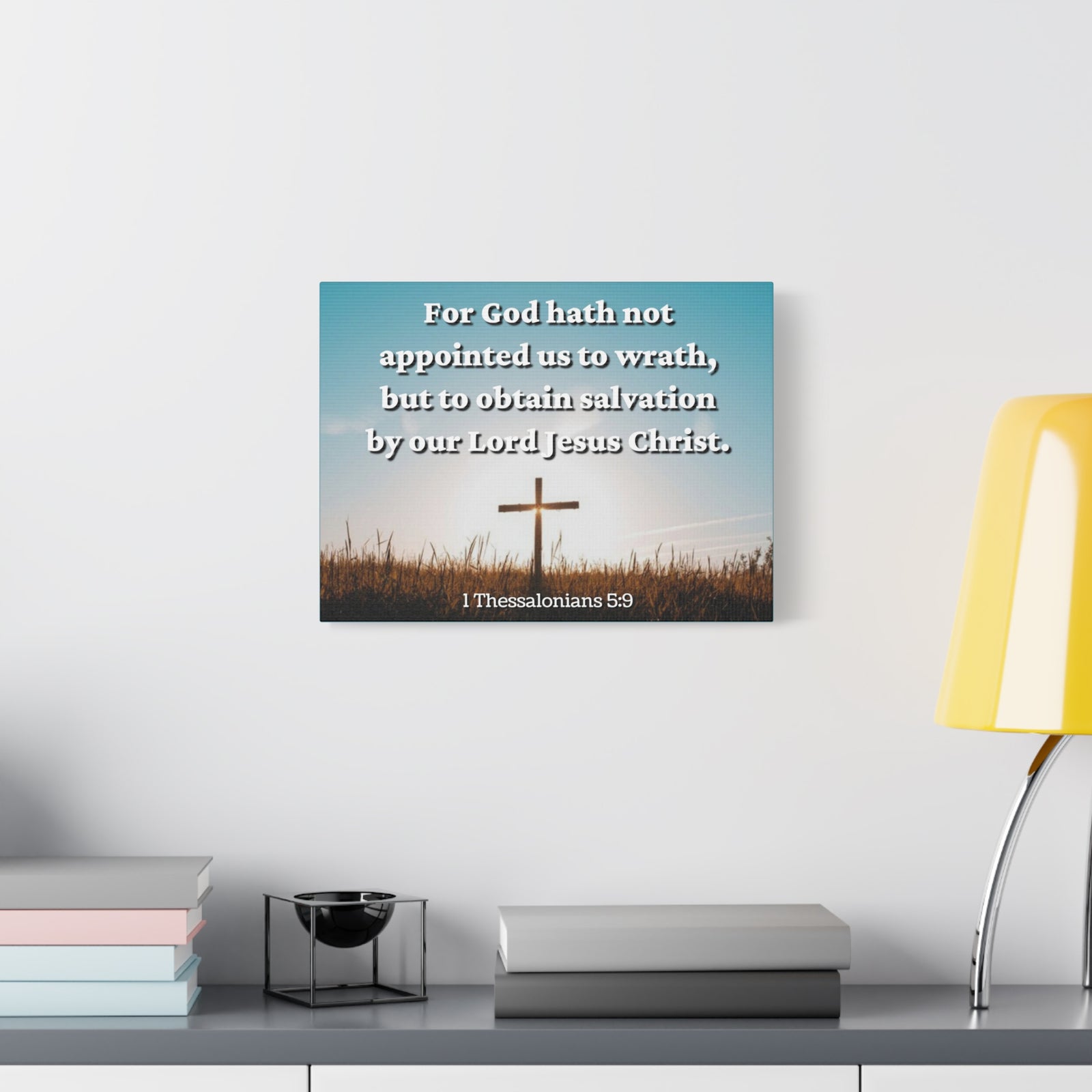 Scripture Canvas To Obtain Salvation 1 Thessalonians 5:9 Christian Wall Art Bible Verse Print Ready to Hang-Express Your Love Gifts
