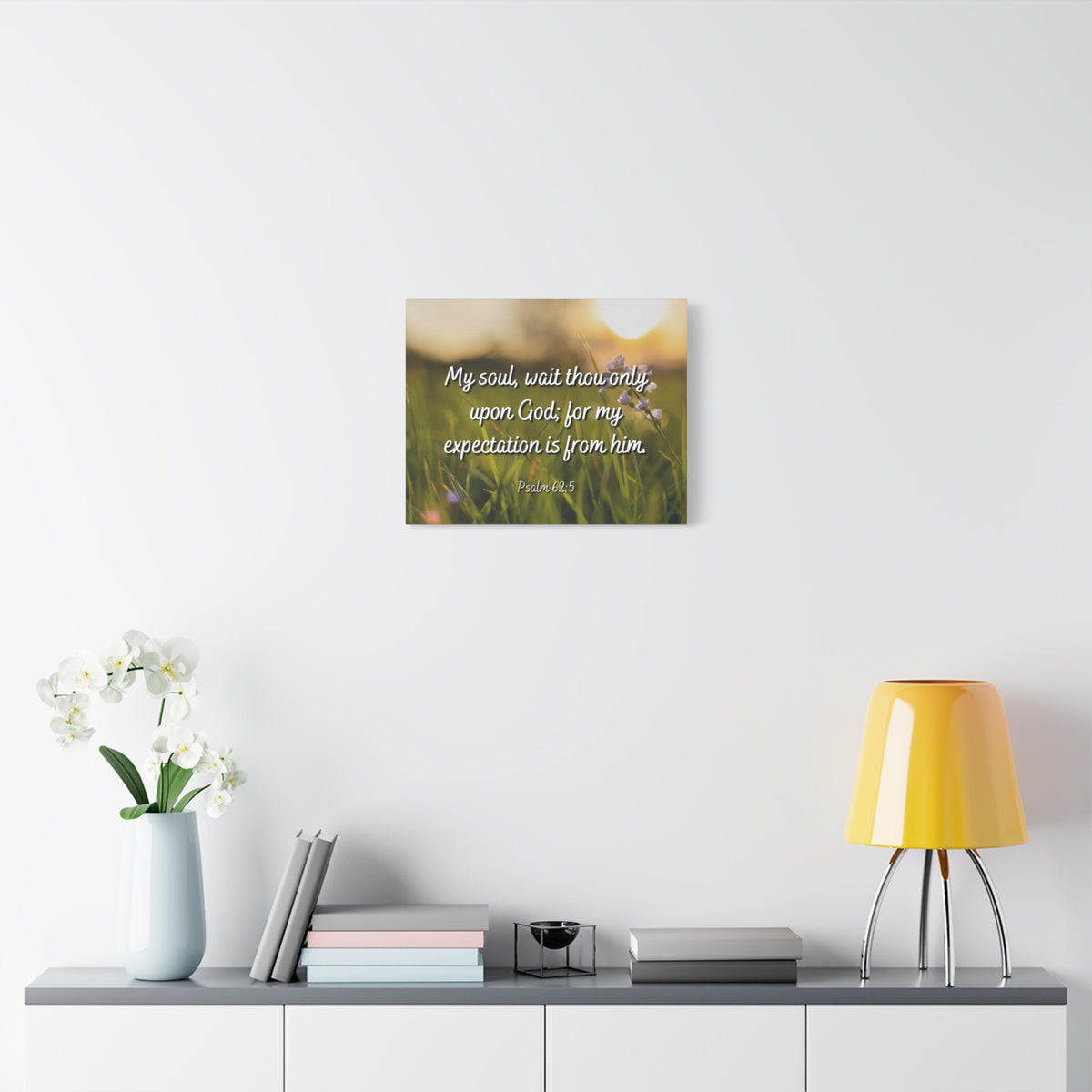 Scripture Canvas My Expectation Psalm 62:5 Christian Wall Art Bible Verse Print Ready to Hang-Express Your Love Gifts