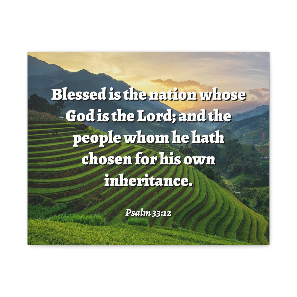 Scripture Walls Blessed Is The Nation Psalm 33:12 Bible Verse Canvas Christian Wall Art Ready to Hang-Express Your Love Gifts
