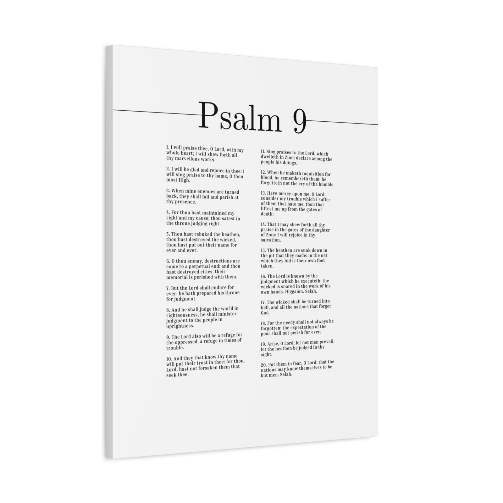 Scripture Canvas I Will Sing Praise To Thy Name Psalm 9 Christian Wall Art Bible Verse Print Ready to Hang-Express Your Love Gifts