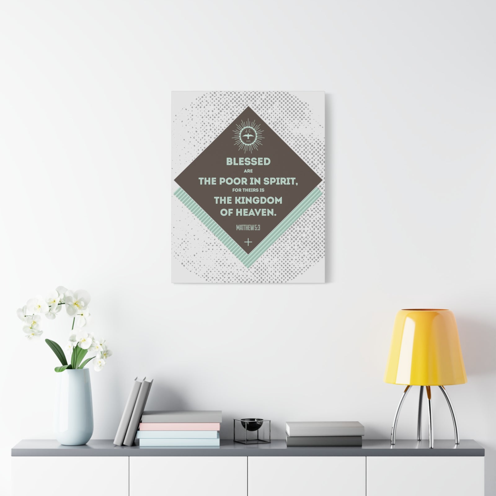 Scripture Walls Blessed Are The Poor In Spirit Matthew 5:3 Bible Verse Canvas Christian Wall Art Ready To Hang-Express Your Love Gifts