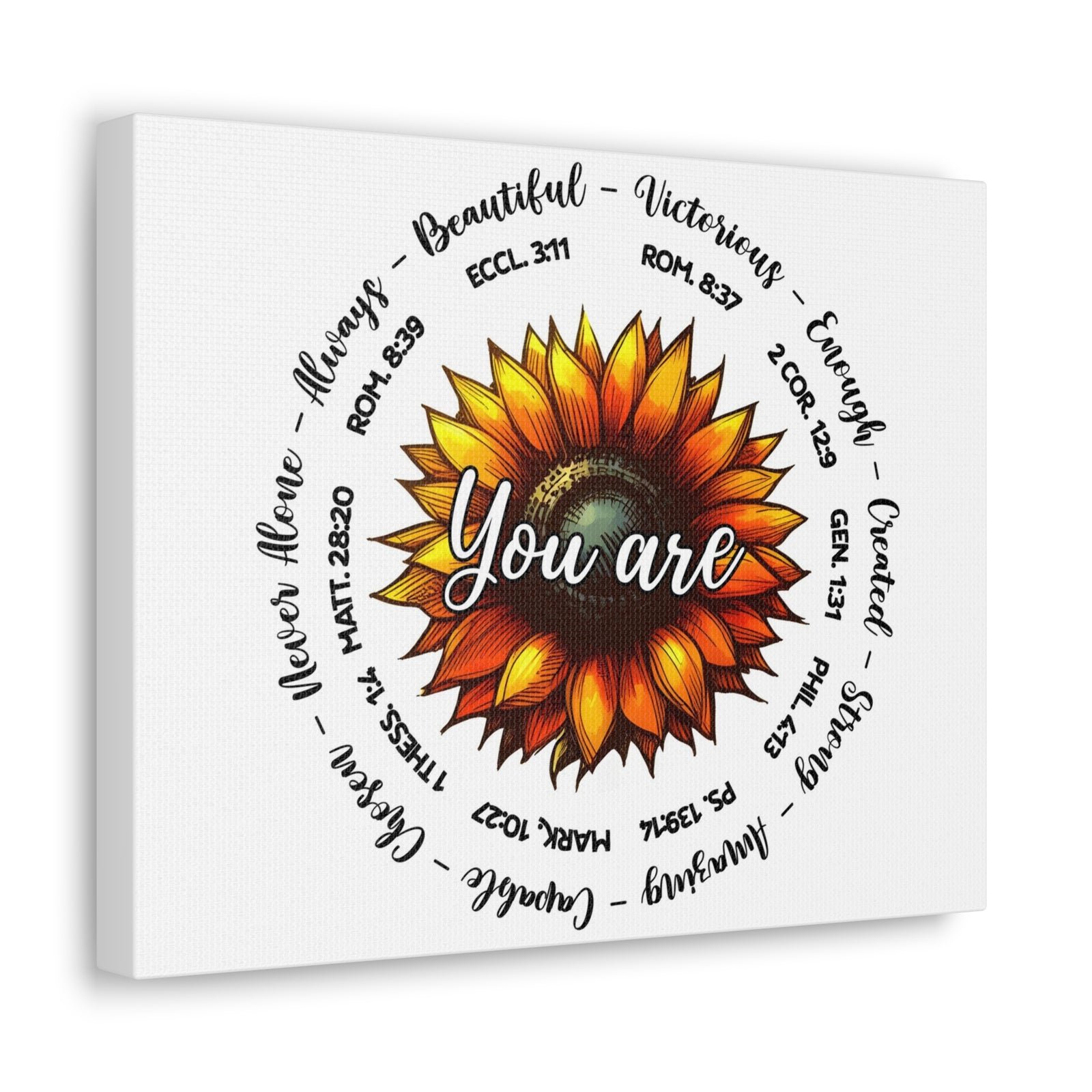 Scripture Walls God Says You Are Sunflower Bible Verse Canvas Christian Wall Art Ready to Hang Unframed-Express Your Love Gifts