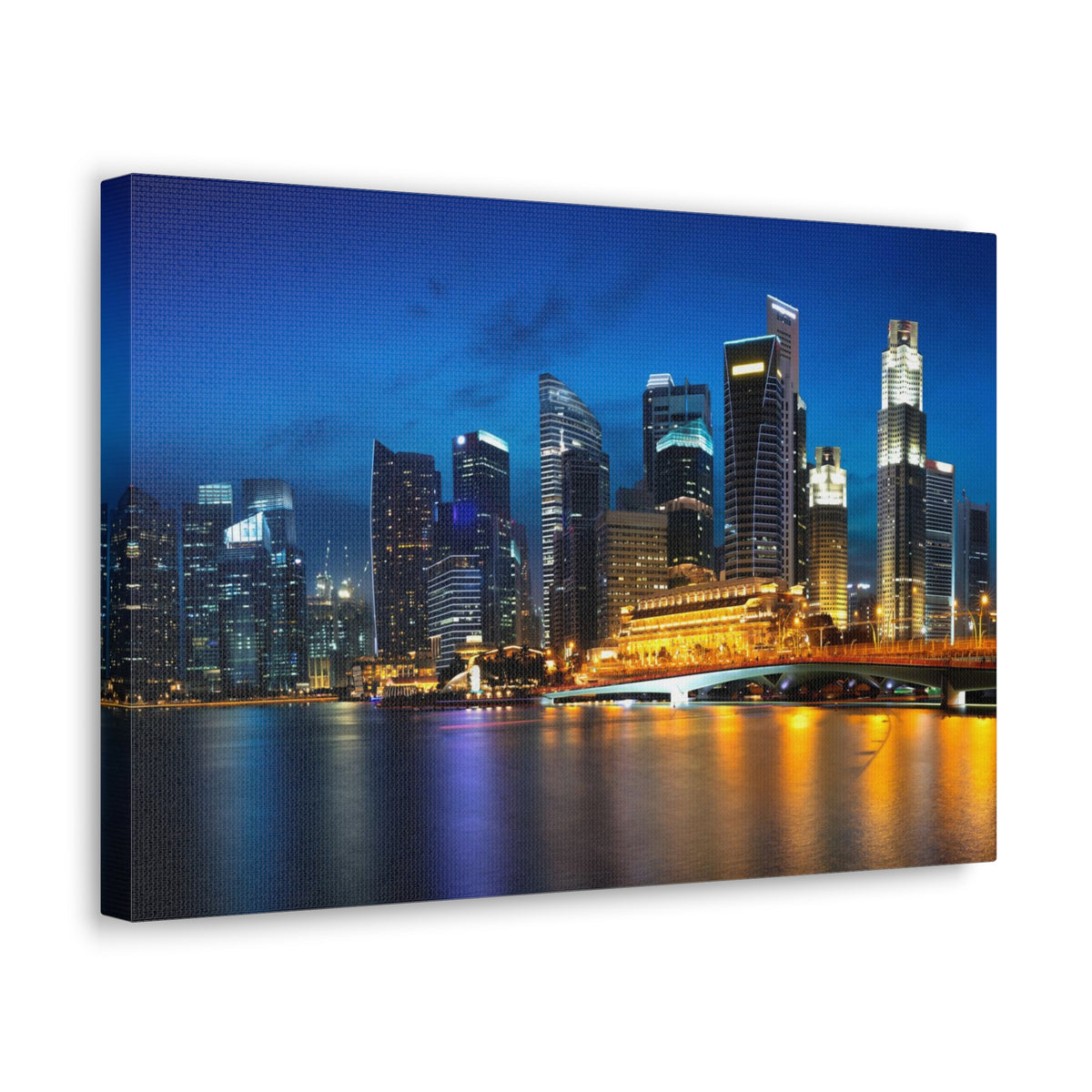 Singapore Night Skyline Canvas Artwork High-Quality Breathtaking Stunning Cityscape for Home Decor Ready to Hang-Express Your Love Gifts