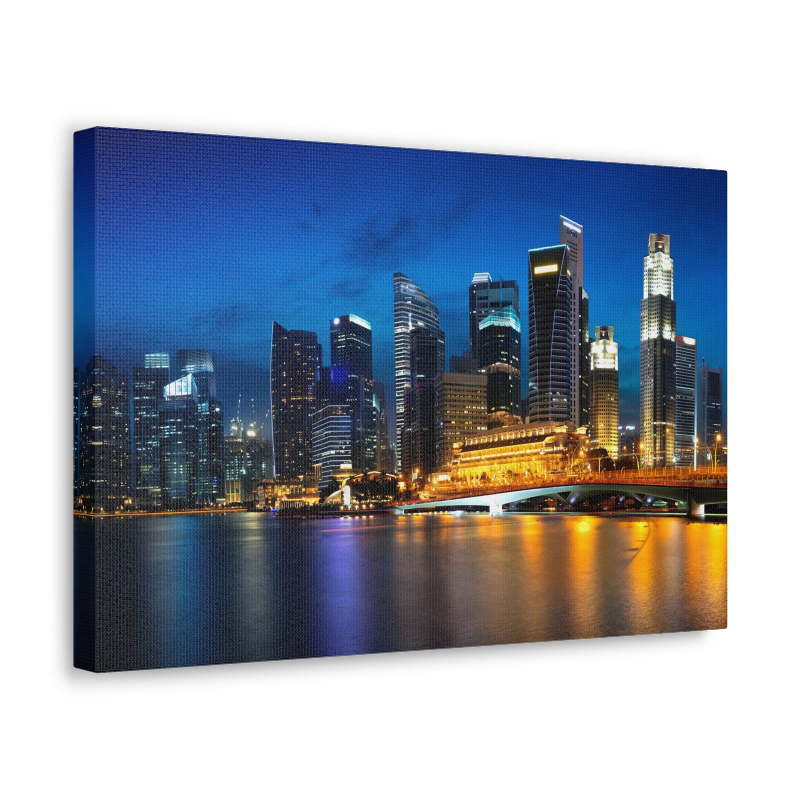 Singapore Night Skyline Canvas Artwork High-Quality Breathtaking Stunning Cityscape for Home Decor Ready to Hang-Express Your Love Gifts