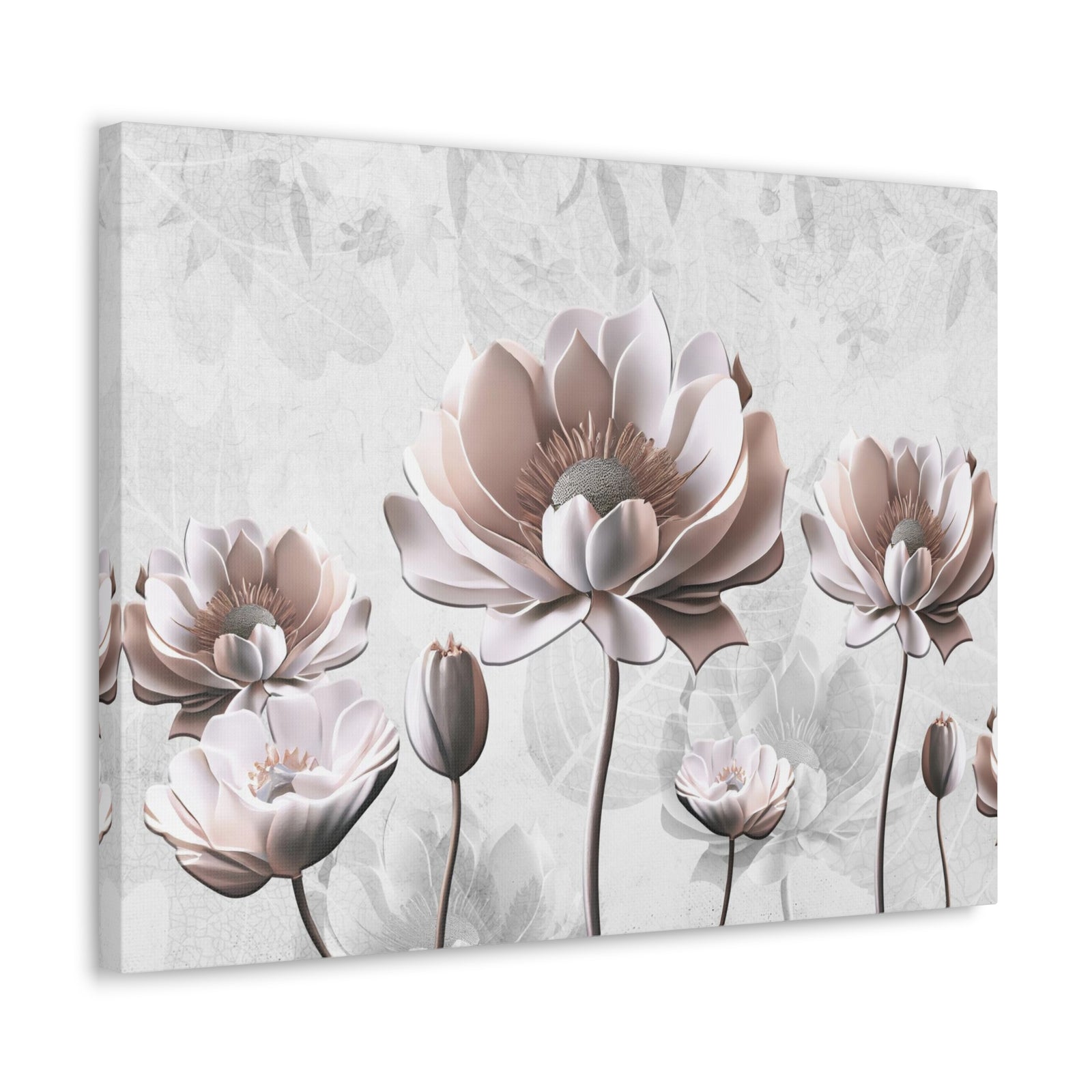 Simple Floral Painting 3D Flower Canvas Wall Art for Home Decor Ready-to-Hang-Express Your Love Gifts
