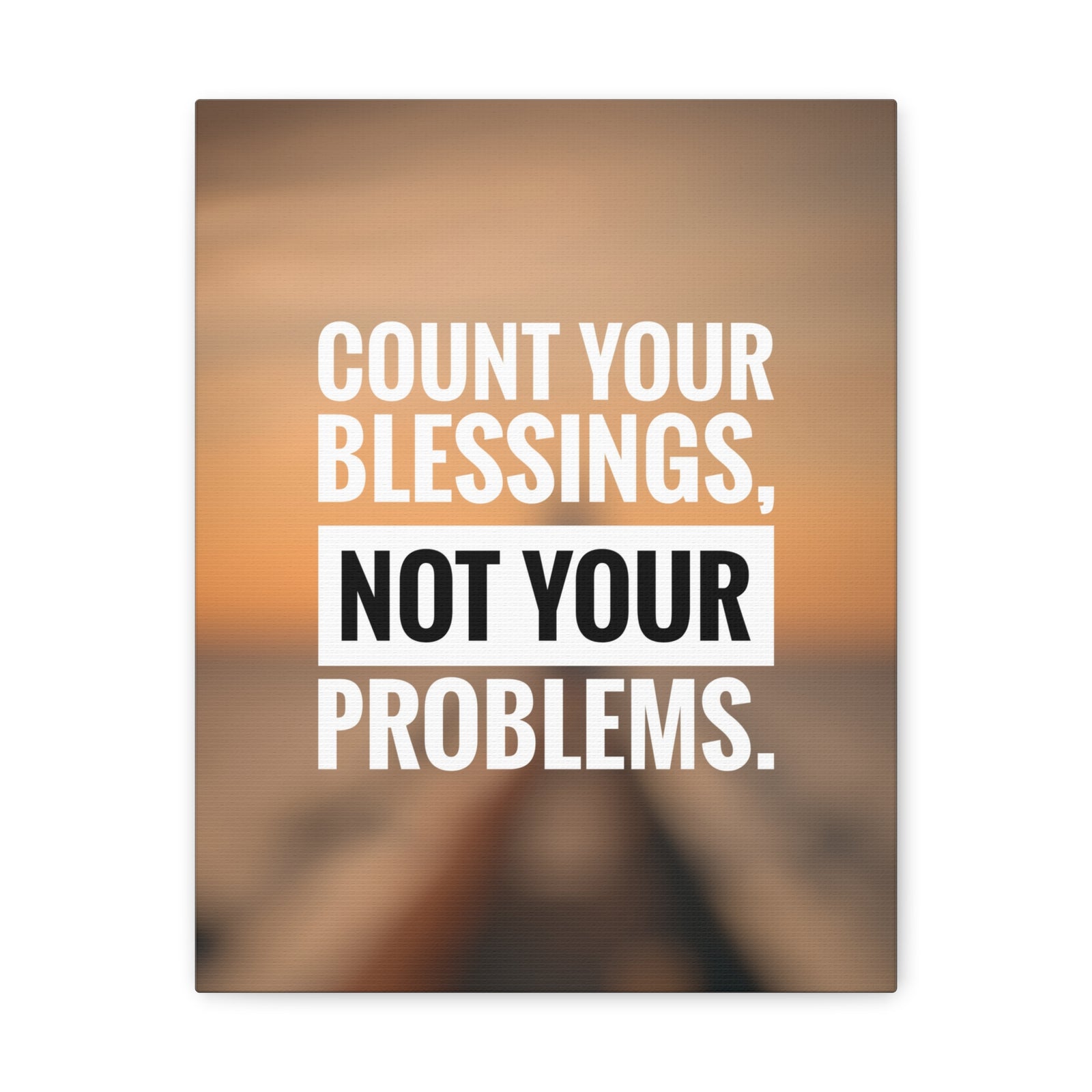 Inspirational Quote Canvas Count Your Blessing's Motivational Print Ready to Hang Artwork-Express Your Love Gifts