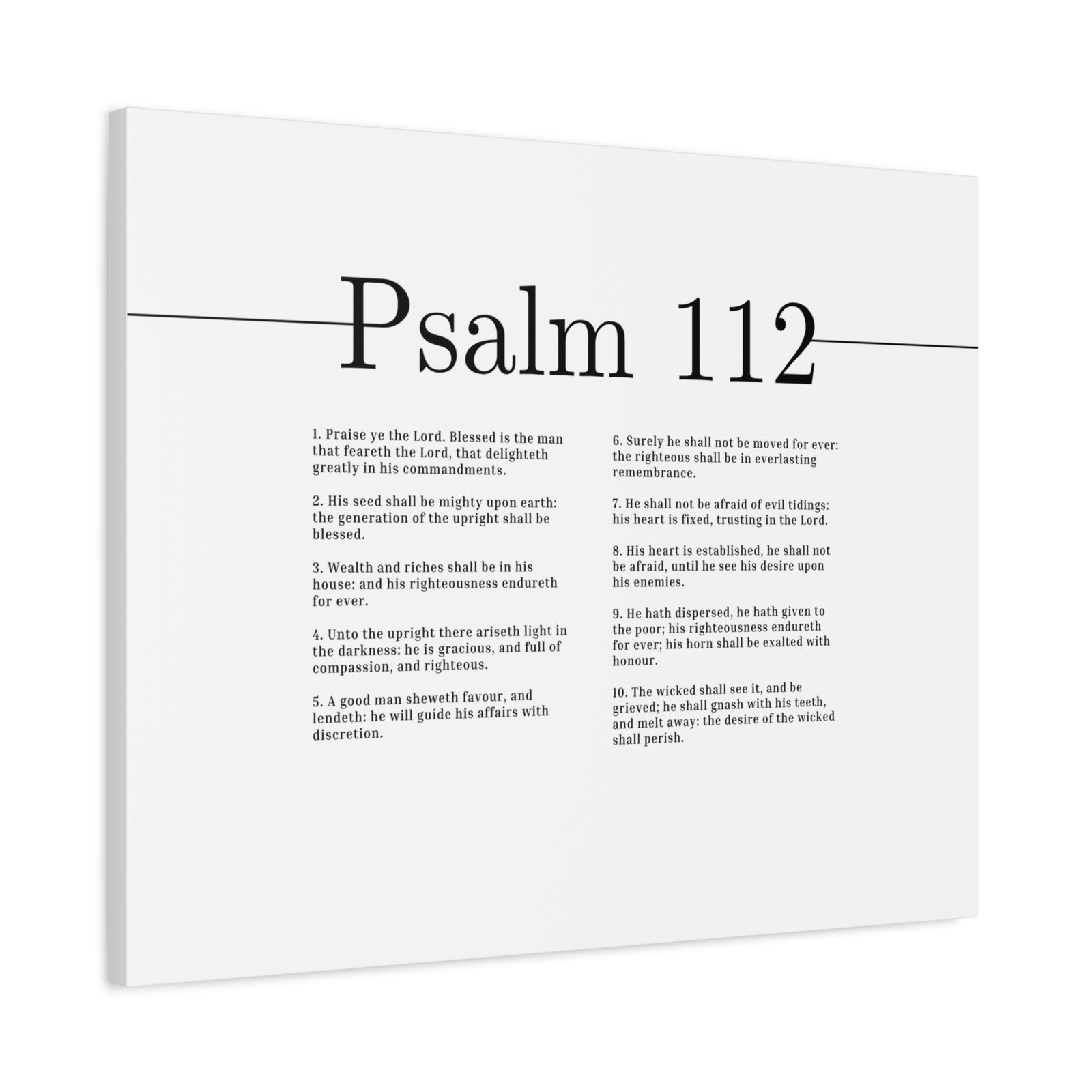 Scripture Canvas Everlasting Remembrance Psalm 112 Christian Wall Art Bible Verse Print Ready to Hang-Express Your Love Gifts