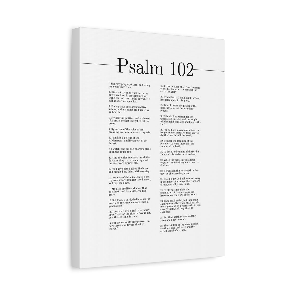 Scripture Canvas Hear My Prayer, O Lord Psalm 102 Christian Wall Art Bible Verse Print Ready to Hang-Express Your Love Gifts