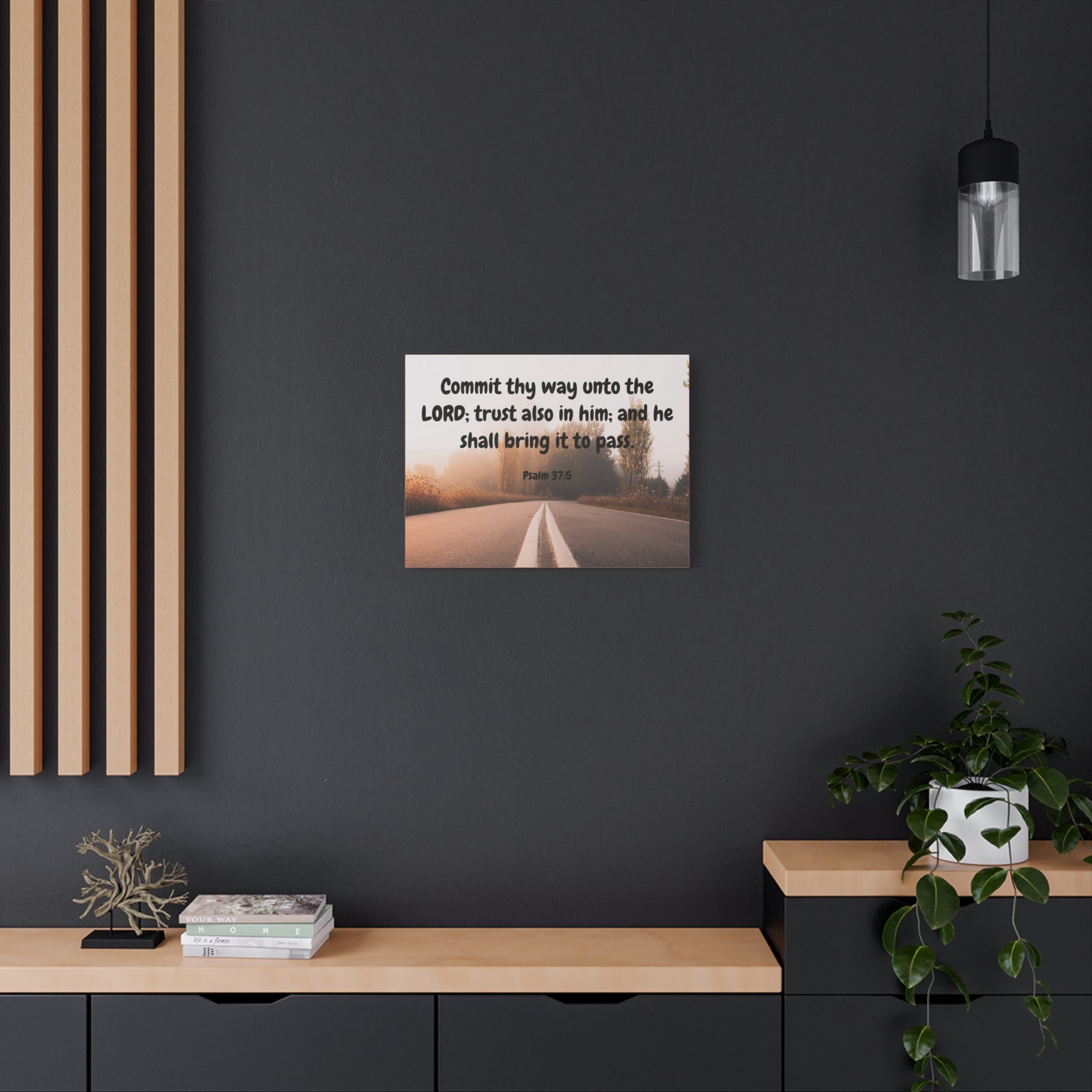 Scripture Canvas Commit Thy Way Psalms 37:5 Christian Wall Art Bible Verse Print Ready to Hang-Express Your Love Gifts