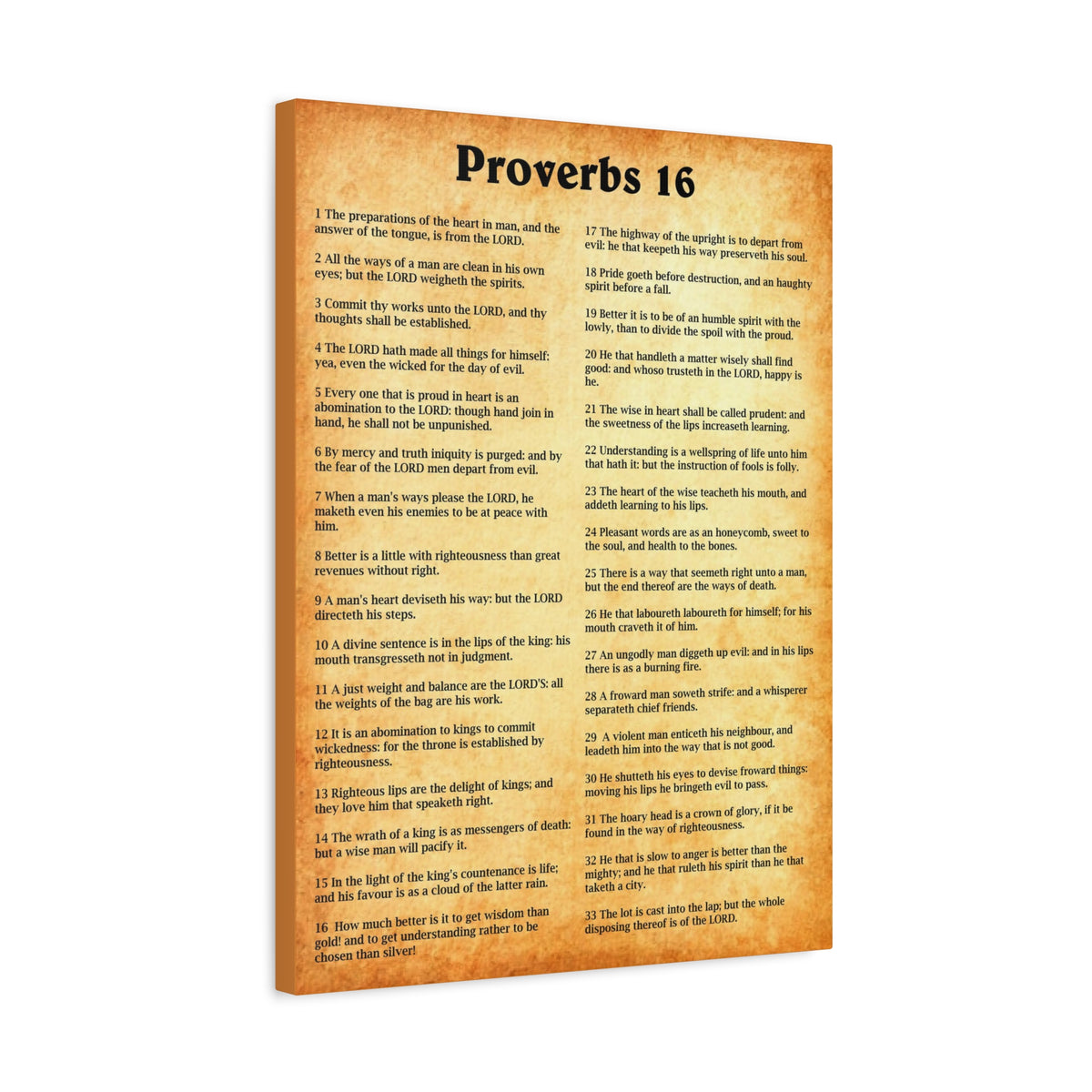 Scripture Walls Proverbs Chapter 16 Gold Bible Canvas Christian Wall Art Ready to Hang Unframed-Express Your Love Gifts