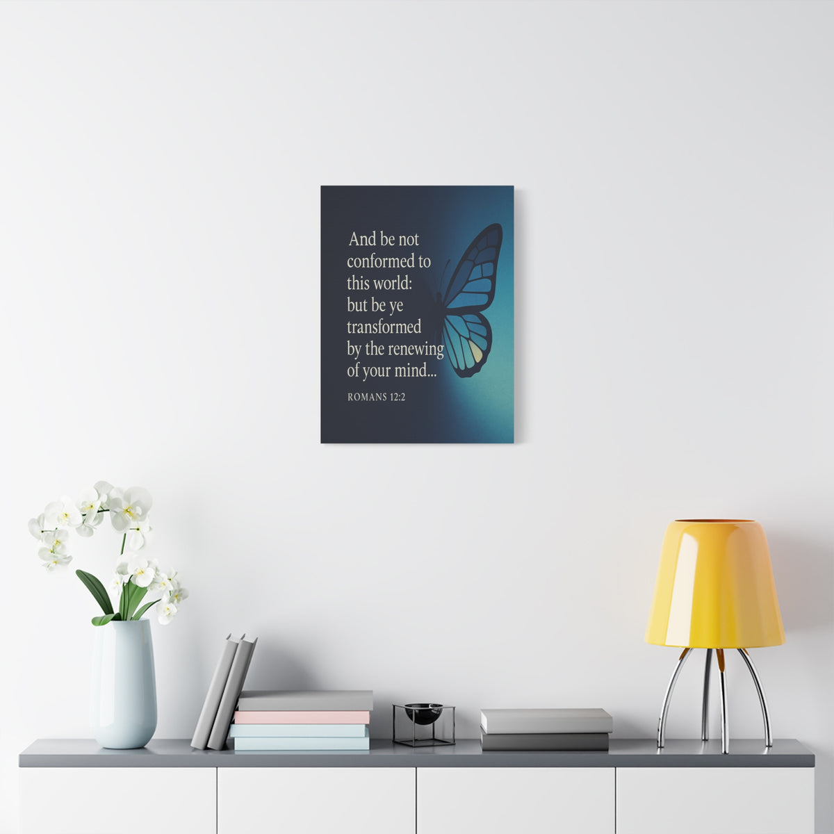 Bible Verse Canvas Romans 12:2 Christian Home Décor Wall Art Scripture Ready to Hang Faith Print-Express Your Love Gifts