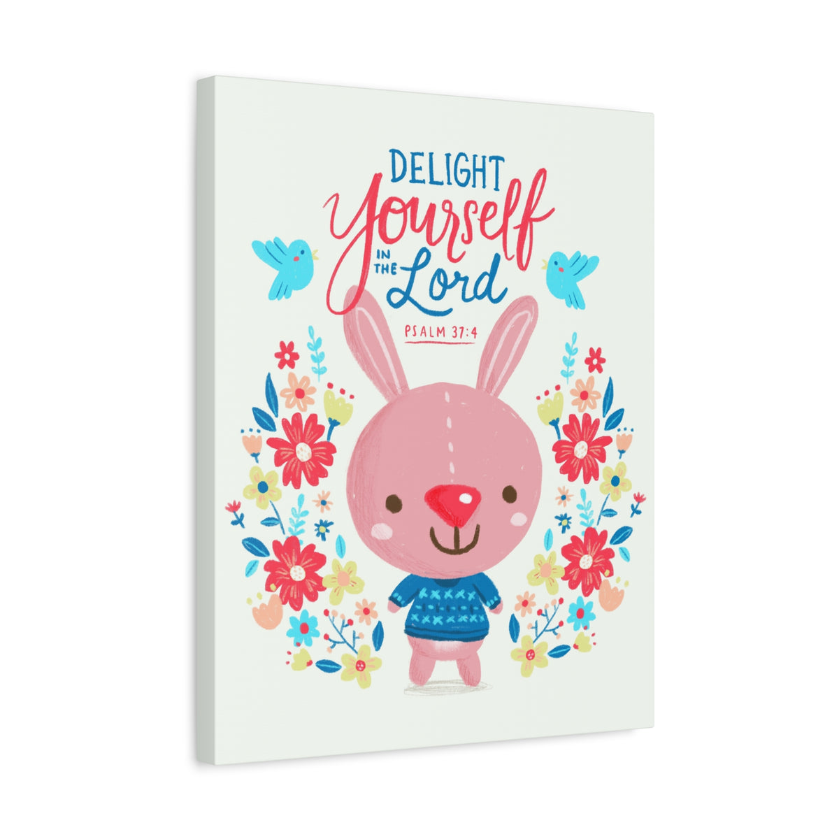Scripture Canvas Delight Yourself Psalm 37:4 Christian Wall Art Bible Verse Print Ready to Hang-Express Your Love Gifts