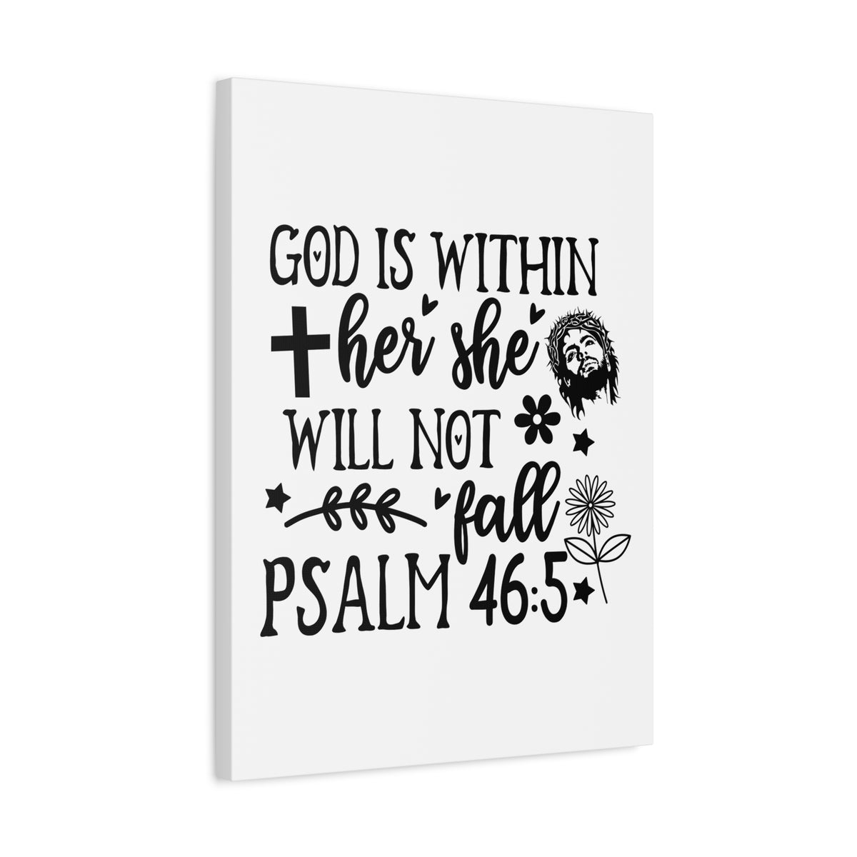Scripture Walls Psalm 46:5 God is Within Her Bible Verse Canvas Christian Wall Art Ready to Hang Unframed-Express Your Love Gifts