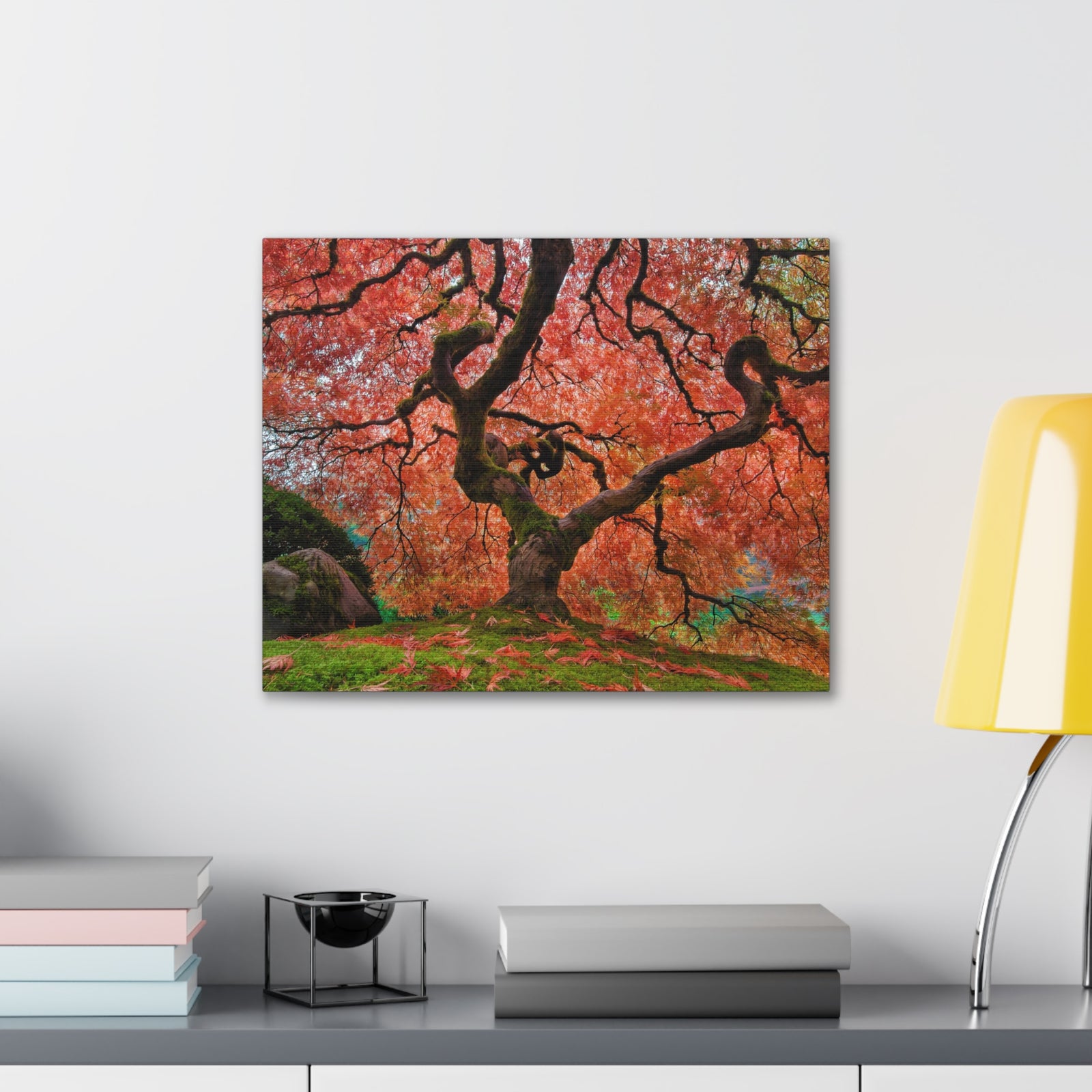 Old Japanese Maple Tree In Japanese Garden Canvas Wall Art for Home Decor Ready-to-Hang-Express Your Love Gifts