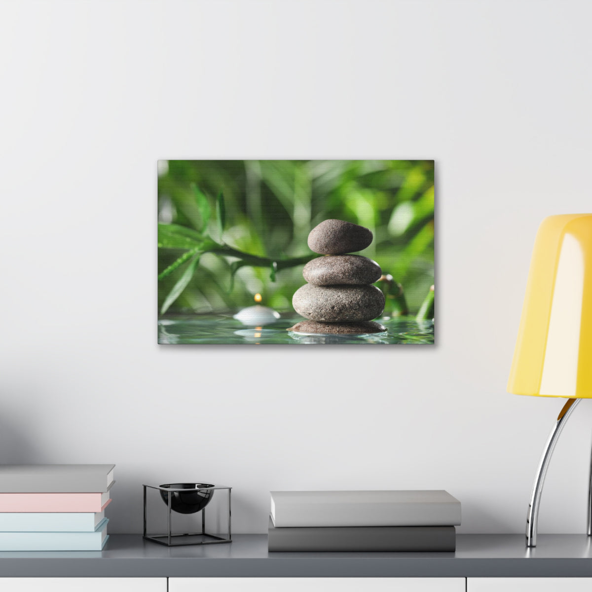 Candle with Bamboo Stem Forest Floral Nature Photography Canvas Wall Art for Home Decor Ready-to-Hang-Express Your Love Gifts