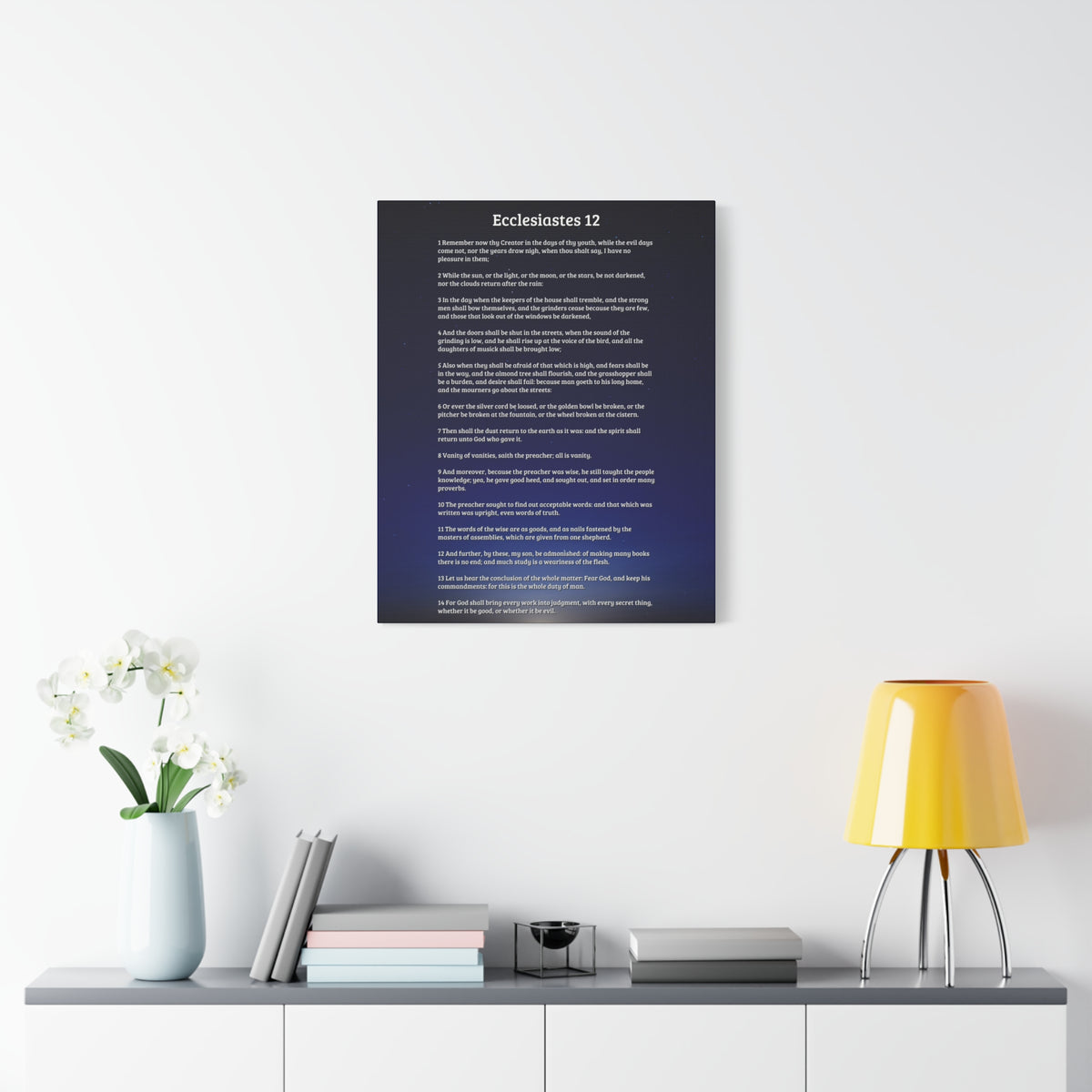 Scripture Walls Fear God & Keep His Commands Ecclesiastes 12 Bible Verse Canvas Christian Wall Art Ready to Hang-Express Your Love Gifts