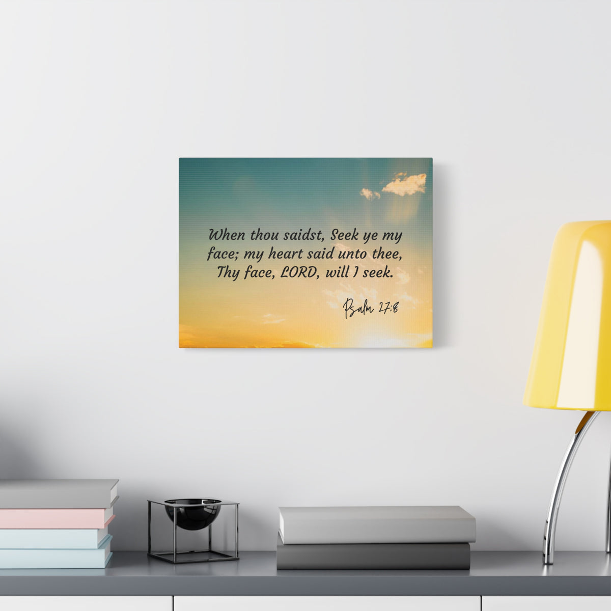 Scripture Walls Seek Psalms 27:8 Bible Verse Canvas Christian Wall Art Ready to Hang-Express Your Love Gifts