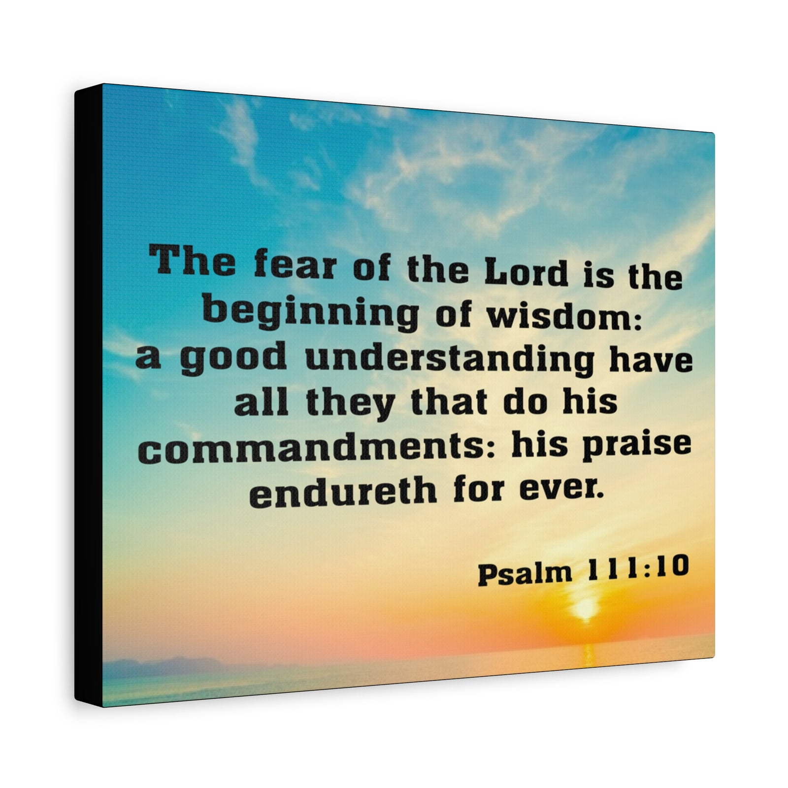 Bible Verse Canvas The Fear of The Lord is The Beginning of Wisdom Psalm 111:10 Christian Home Décor Wall Art Scripture Ready to Hang Faith Print-Express Your Love Gifts