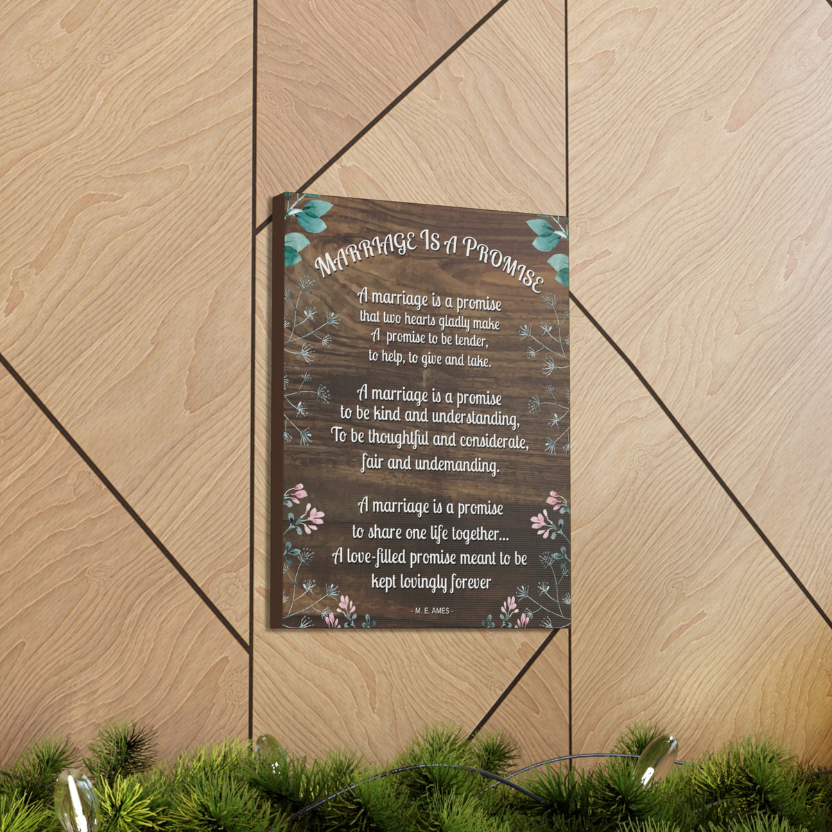 Marriage is a Promise Motivational Printed On Ready To Hang Stretched Canvas Wall Art-Express Your Love Gifts