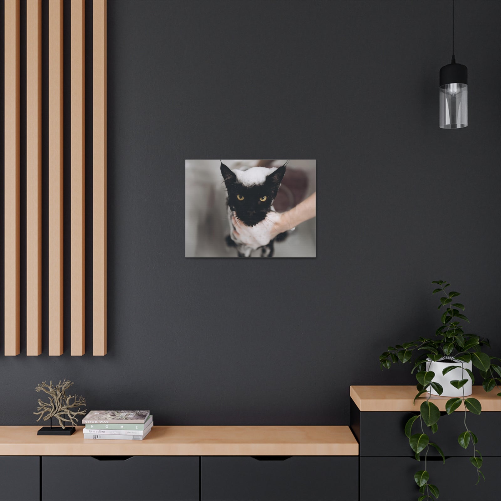 Cute Main Coon Bathee Canvas Wall Art for Home Decor Ready-to-Hang-Express Your Love Gifts