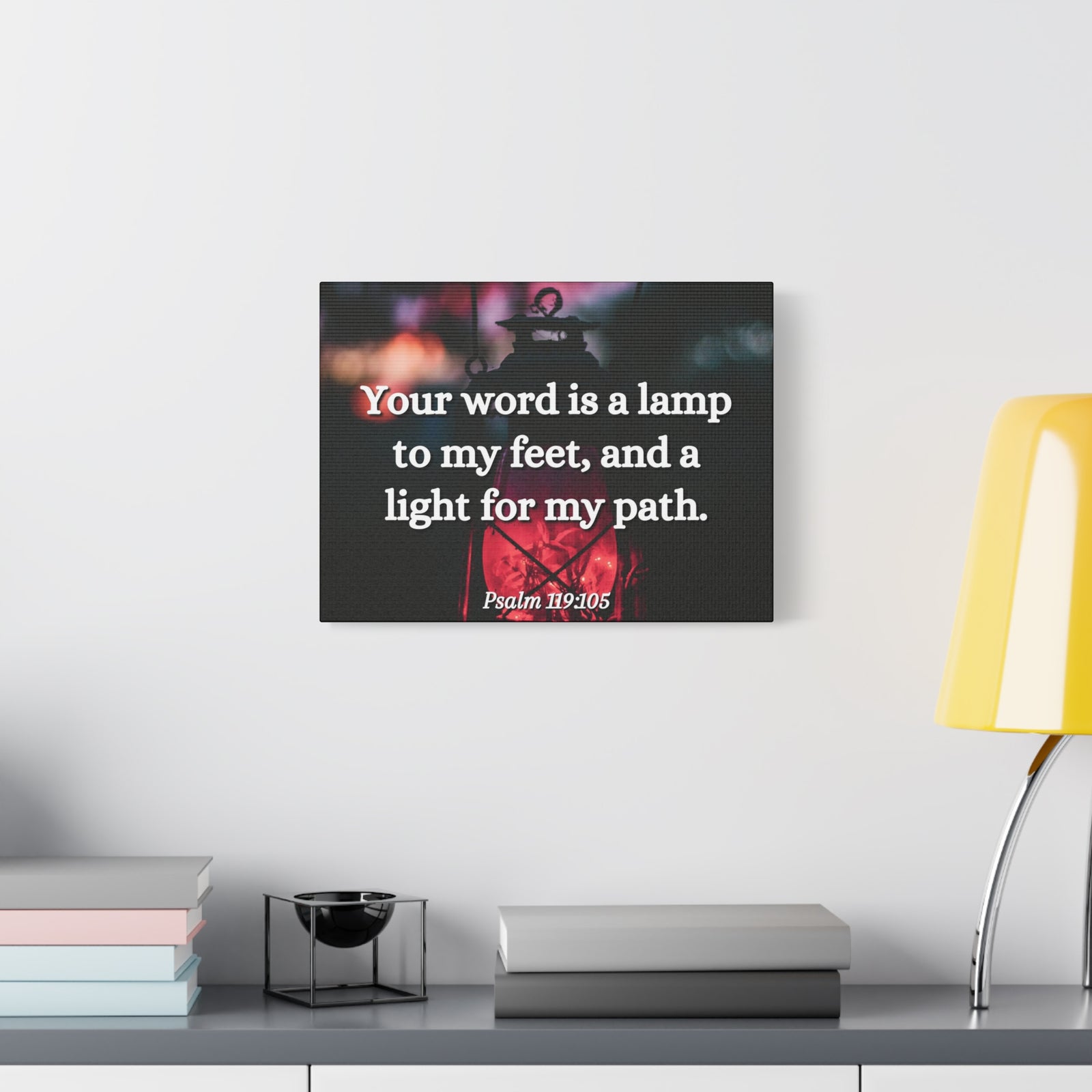 Scripture Canvas Your Words Is Lamp Psalm 119:105 Christian Wall Art Bible Verse Print Ready to Hang-Express Your Love Gifts