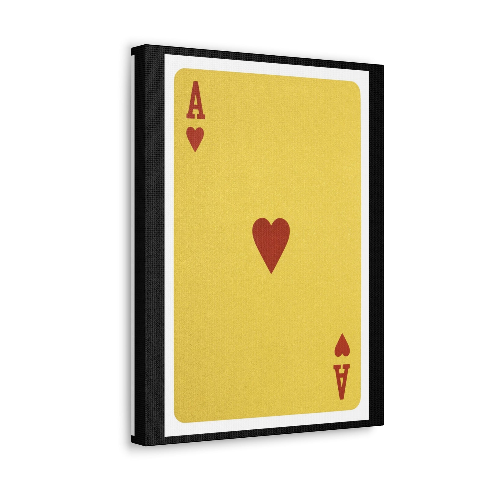 Golden Ace Of Hearts Isolated White Background Playing Card Canvas Wall Art for Home Decor Ready-to-Hang-Express Your Love Gifts