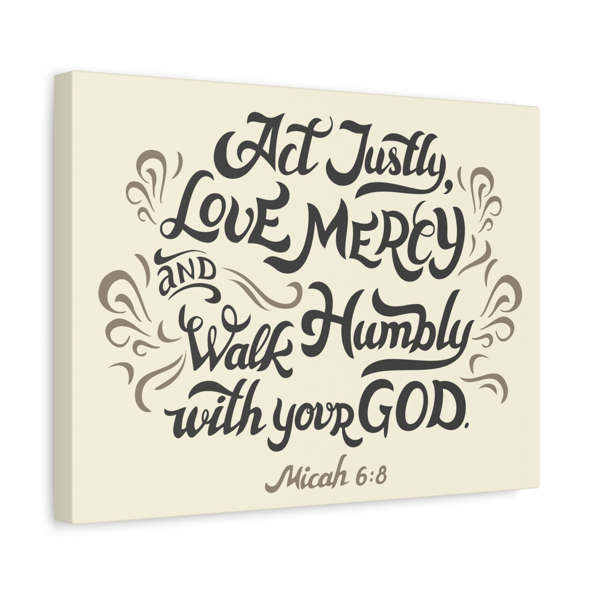 Scripture Canvas Act Justly Walk Humbly Micah 6:8 Christian Wall Art Bible Verse Print Ready To Hang-Express Your Love Gifts