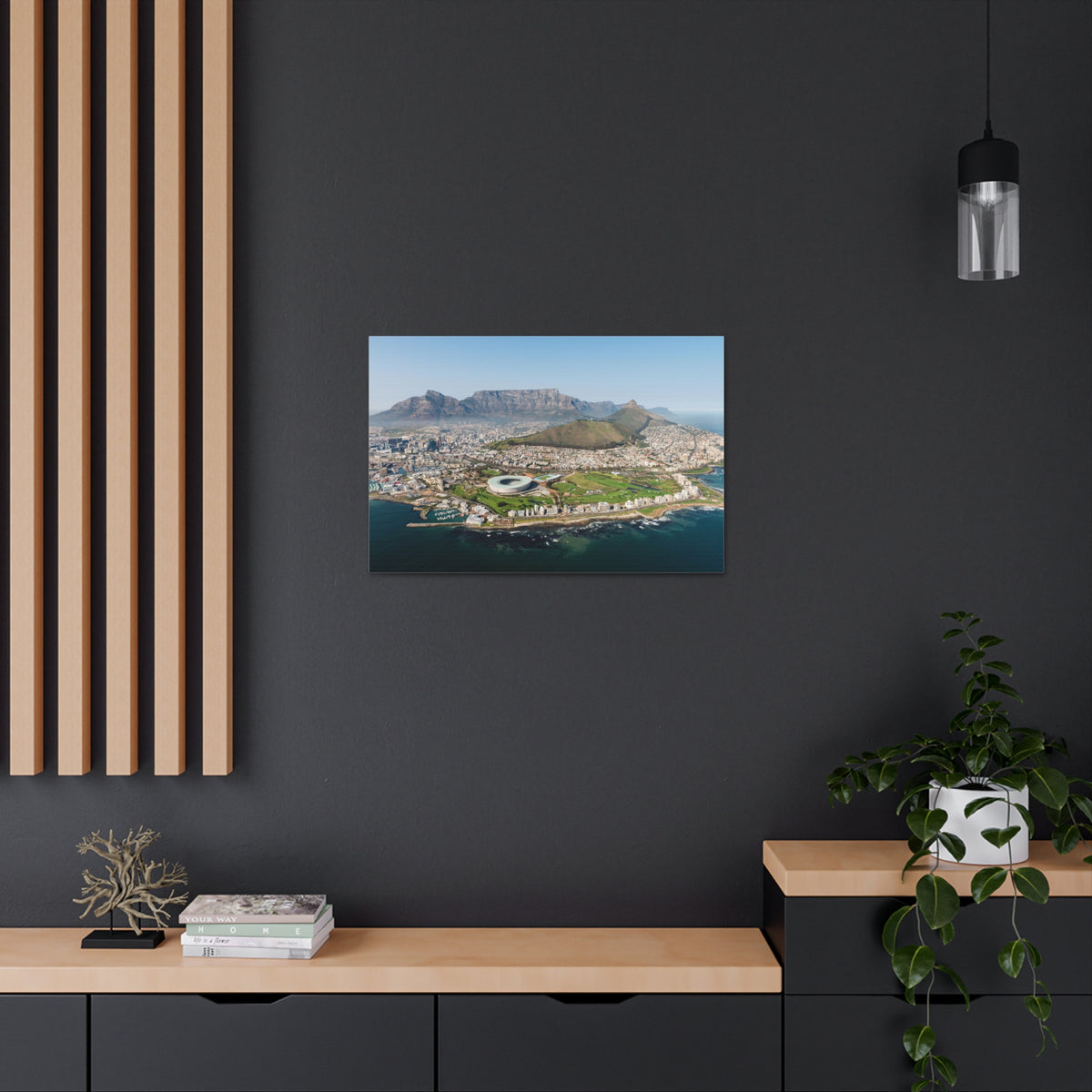 Cape Town Daytime Skyline Canvas Artwork High-Quality Breathtaking Stunning Cityscape for Home Decor Ready to Hang-Express Your Love Gifts