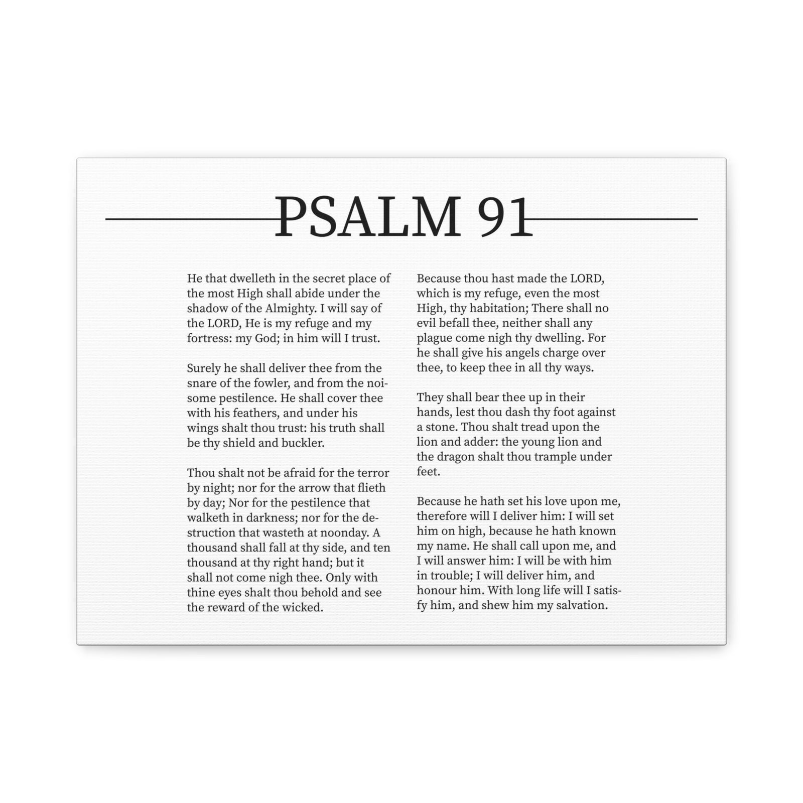 Scripture Canvas Lord Is My Refuge Psalm 91 Christian Wall Art Bible Verse Print Ready to Hang-Express Your Love Gifts
