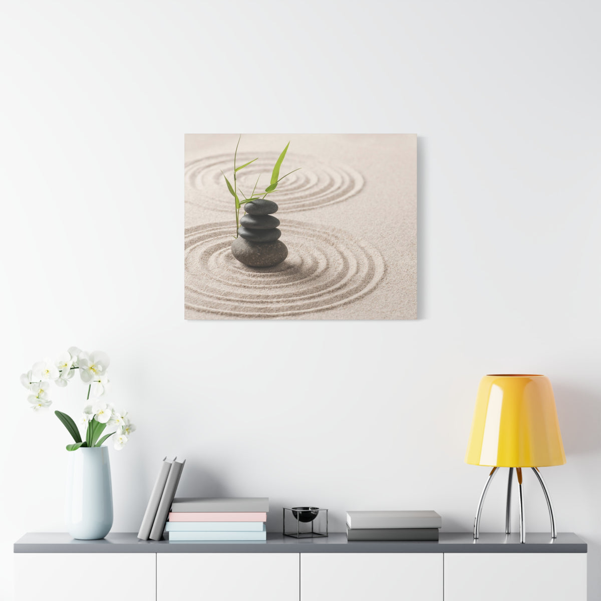 Zen Stones Sand Forest Floral Nature Photography Canvas Wall Art for Home Decor Ready-to-Hang-Express Your Love Gifts