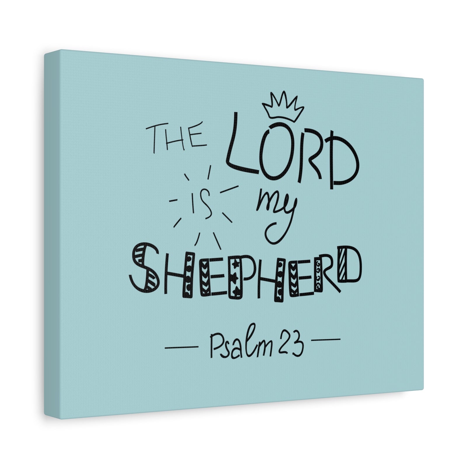 Scripture Canvas The Lord Is My Shepherd Psalm 23 Christian Wall Art Bible Verse Print Ready To Hang-Express Your Love Gifts