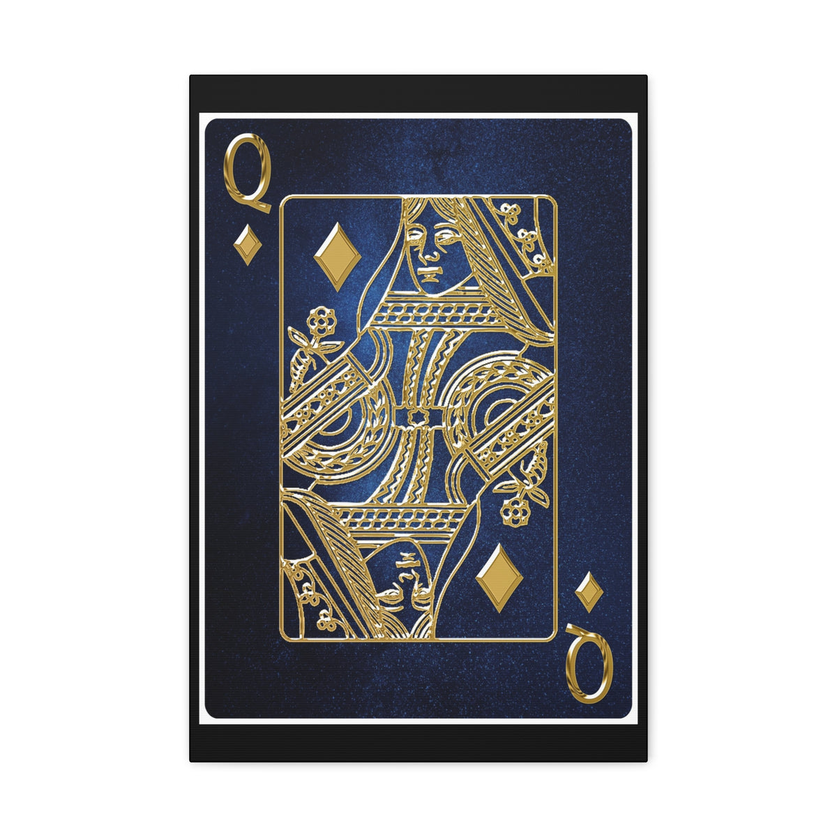 Queen Of Diamonds Space Background Playing Card Canvas Wall Art for Home Decor Ready-to-Hang-Express Your Love Gifts