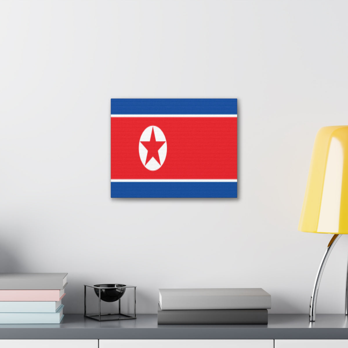 North Korea Country Flag Canvas Vibrant Wall Art Unframed Home Decor-Express Your Love Gifts