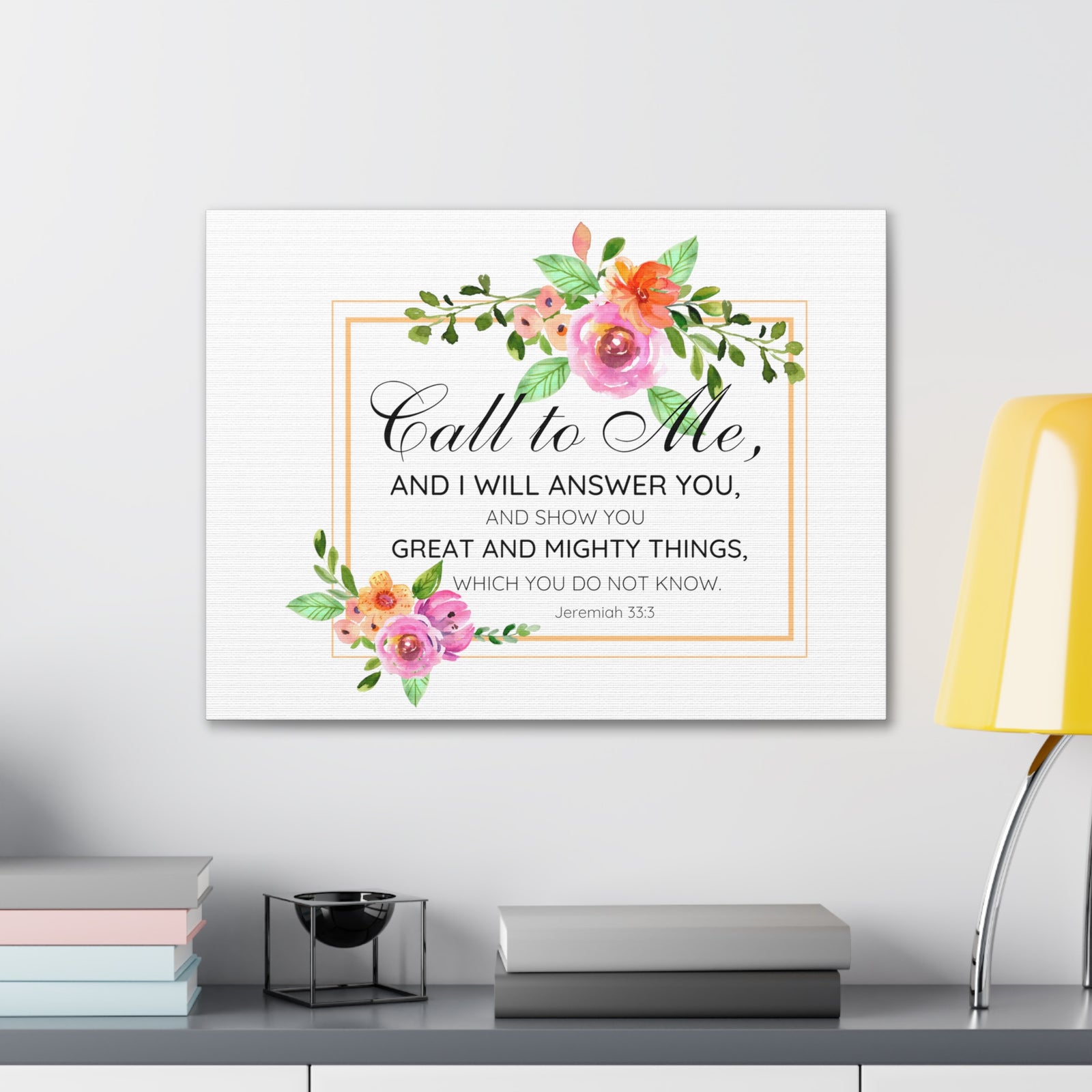 Scripture Walls Jeremiah 33:3 Call to Me Bible Verse Canvas Christian Wall Art Ready to Hang Unframed-Express Your Love Gifts