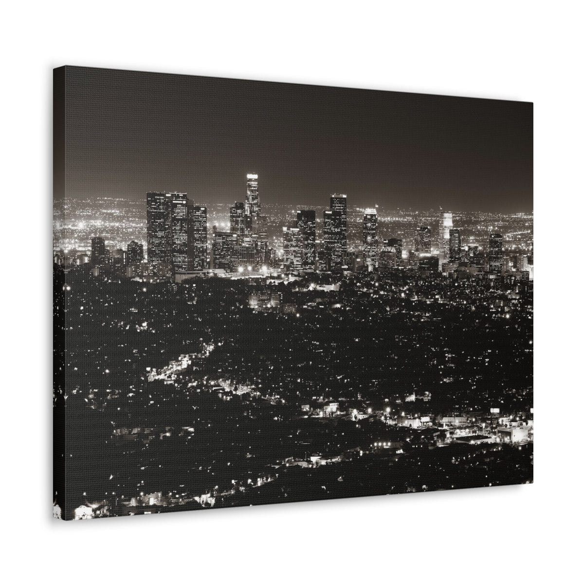 Los Angeles Black And White Skyline Canvas Artwork High-Quality Breathtaking Stunning Cityscape for Home Decor Ready to Hang-Express Your Love Gifts