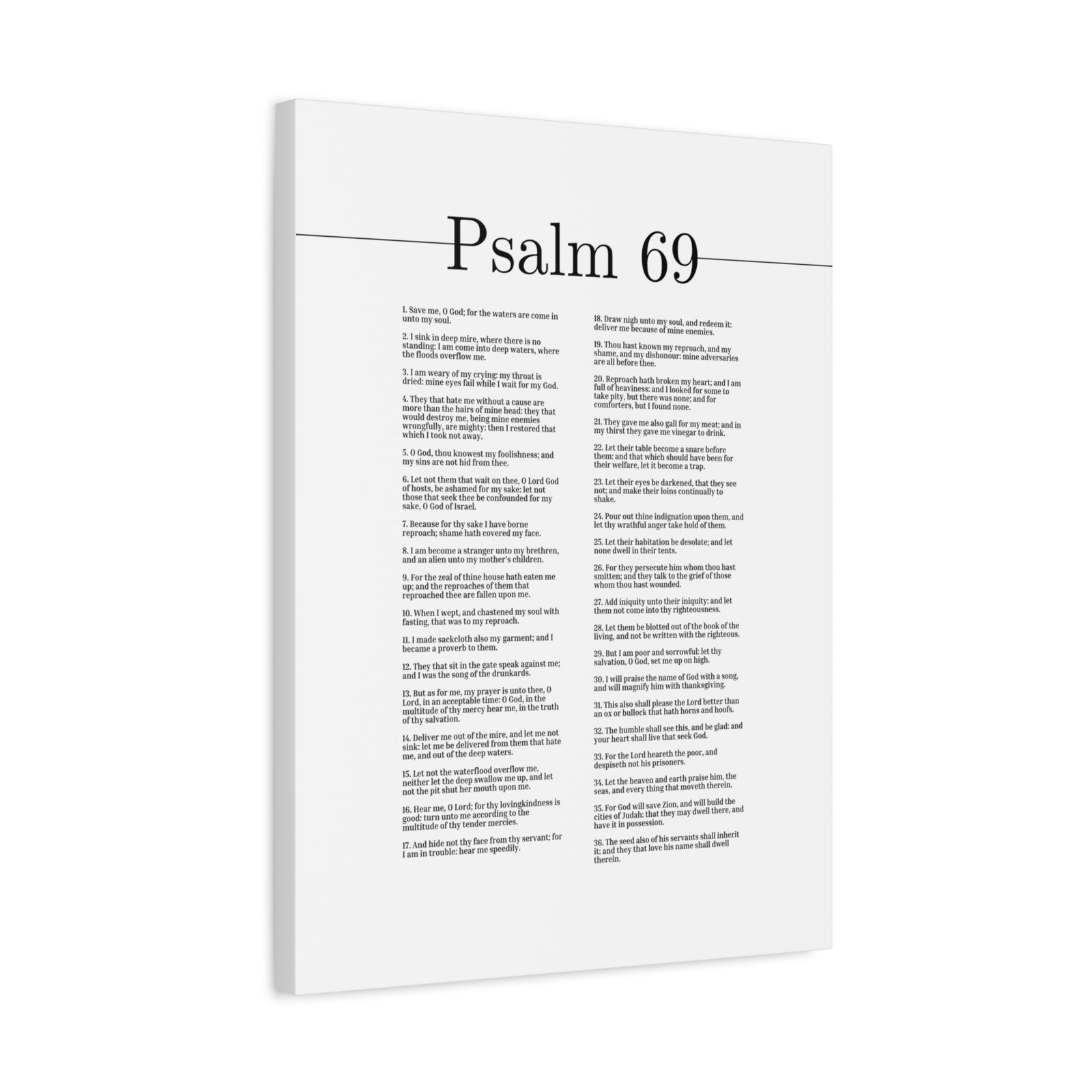 Scripture Canvas O Lord, God Of Hosts Psalm 69 Christian Wall Art Bible Verse Print Ready to Hang-Express Your Love Gifts