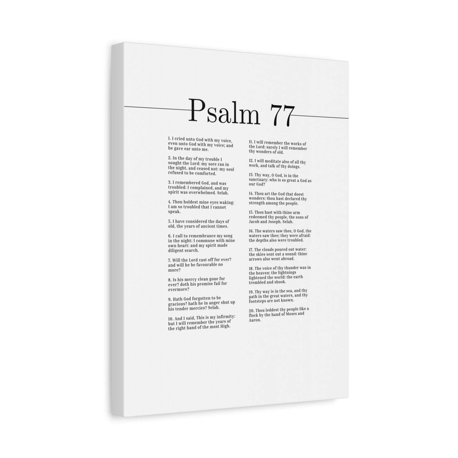Scripture Canvas I Remembered God Psalm 77 Christian Wall Art Bible Verse Print Ready to Hang-Express Your Love Gifts