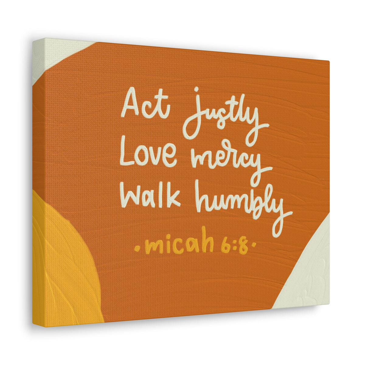 Scripture Canvas Act Justly Micah 6:8 Wall Art Bible Verse Print Ready to Hang-Express Your Love Gifts
