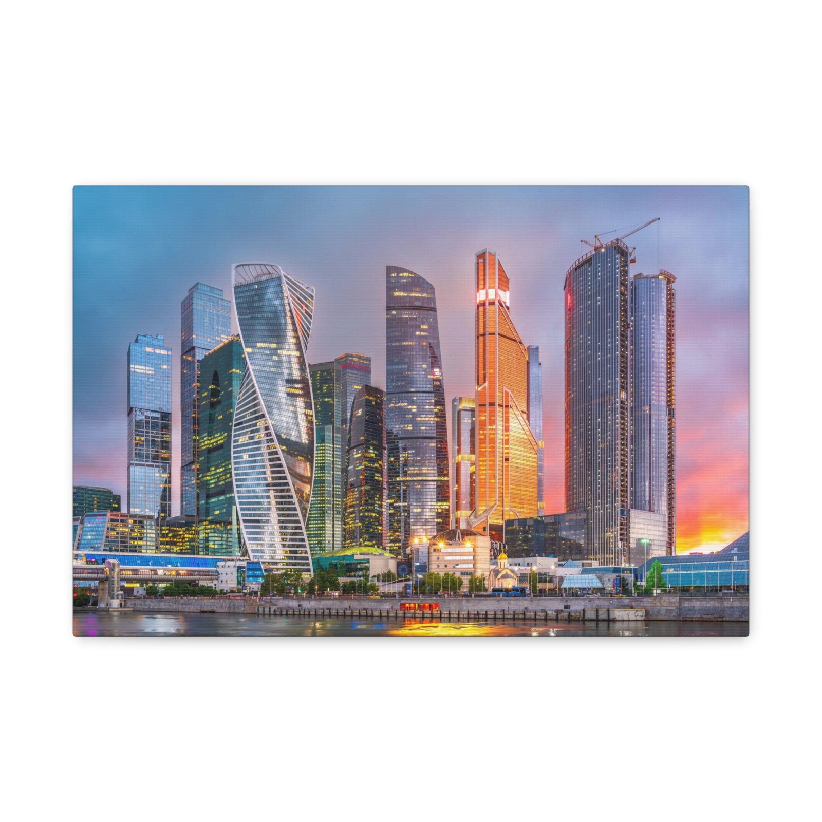 Moscow Night Skyline Canvas Artwork High-Quality Breathtaking Stunning Cityscape for Home Decor Ready to Hang-Express Your Love Gifts