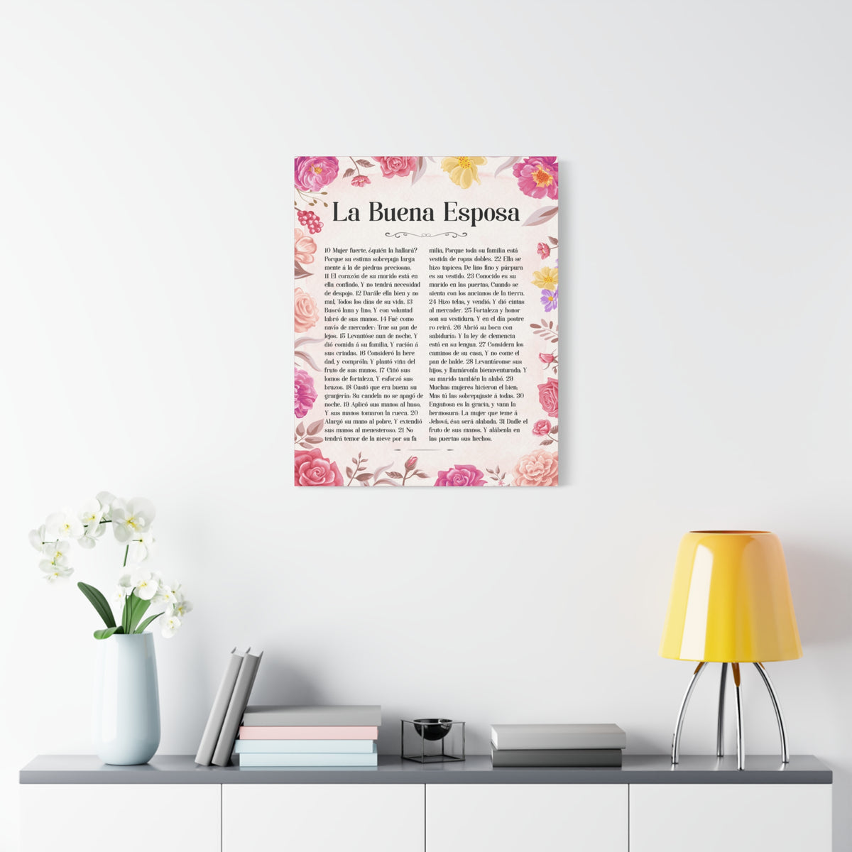 Scripture Walls La Buena Esposa Proverbios 31:10 Spanish Bible Verse Canvas Christian Wall Art Ready to Hang-Express Your Love Gifts