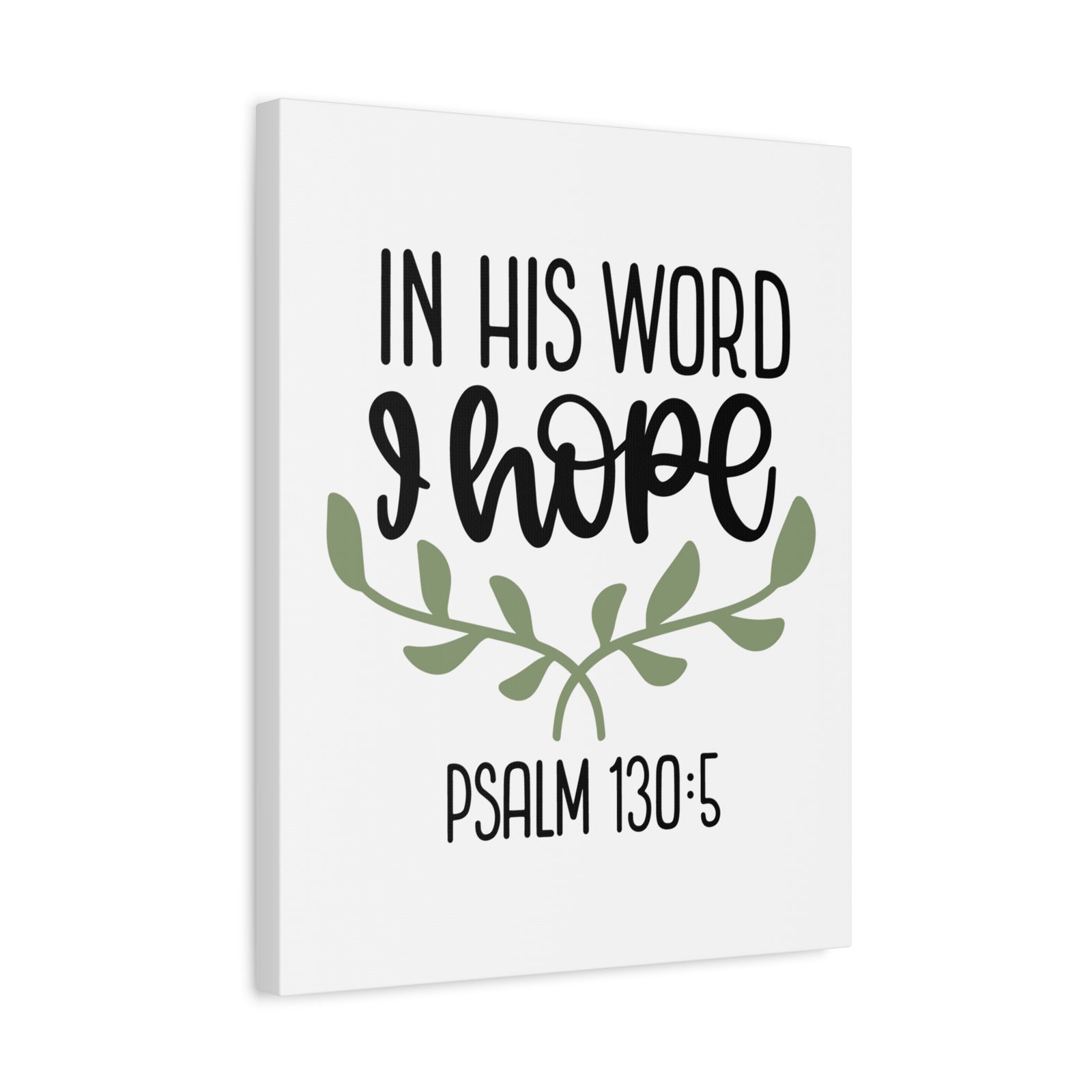 Scripture Canvas Hope Psalm 130:5 Christian Wall Art Bible Verse Print Ready to Hang-Express Your Love Gifts