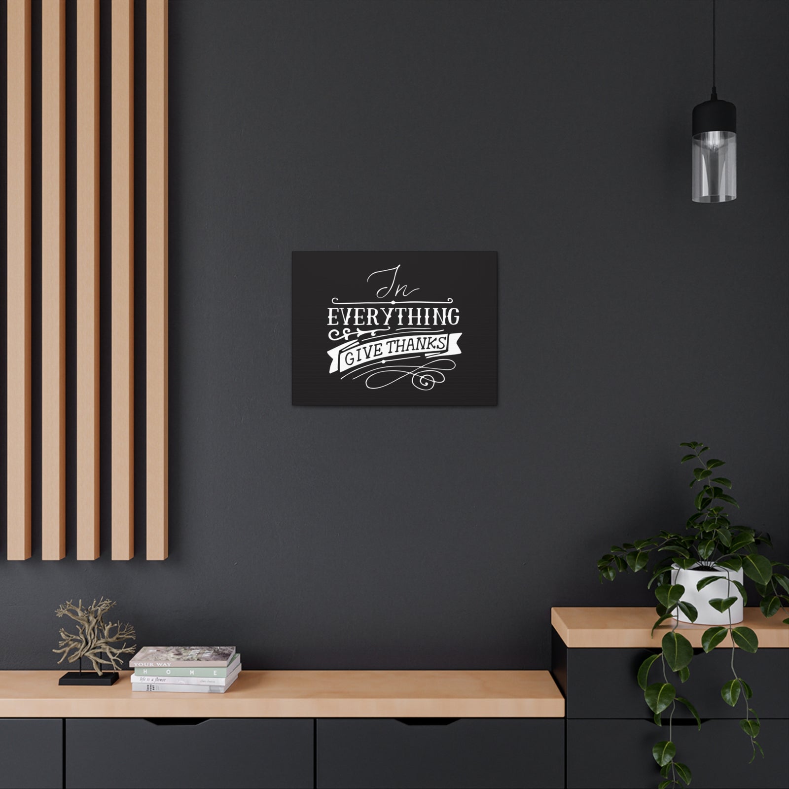 Scripture Canvas In Everything Give Thanks 1 Thessalonians 5:16-18 Christian Wall Art Bible Verse Print Ready To Hang-Express Your Love Gifts