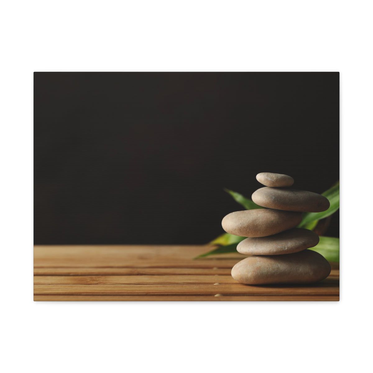 Stones Bamboo Background Forest Floral Nature Photography Canvas Wall Art for Home Decor Ready-to-Hang-Express Your Love Gifts