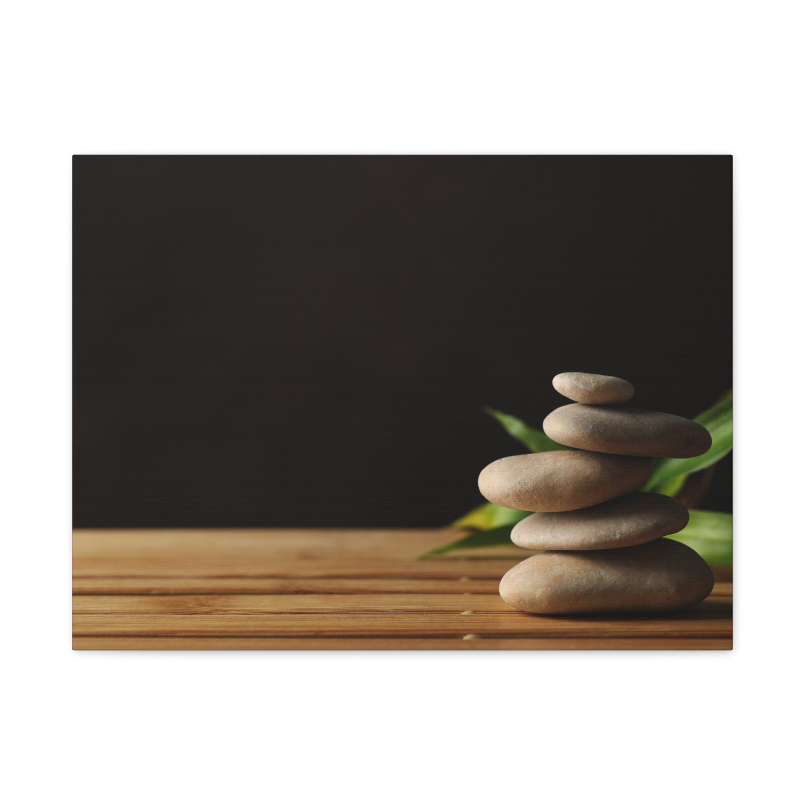 Stones Bamboo Background Forest Floral Nature Photography Canvas Wall Art for Home Decor Ready-to-Hang-Express Your Love Gifts