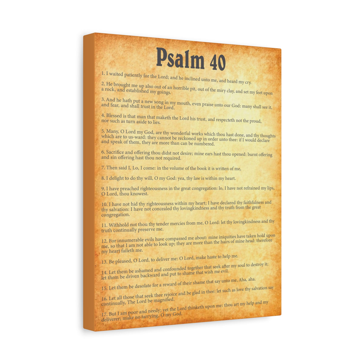 Scripture Walls Psalm 40 Gold Bible Chapter Canvas Christian Wall Art Ready to Hang-Express Your Love Gifts