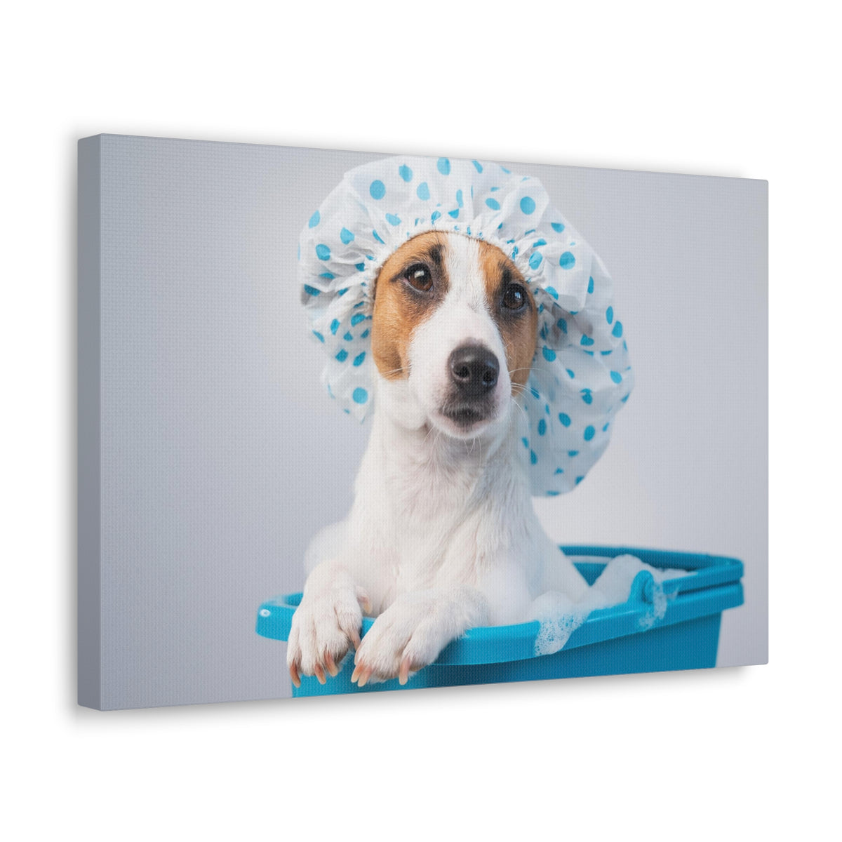 Cute Russel Terrier Bath Canvas Wall Art for Home Decor Ready-to-Hang-Express Your Love Gifts